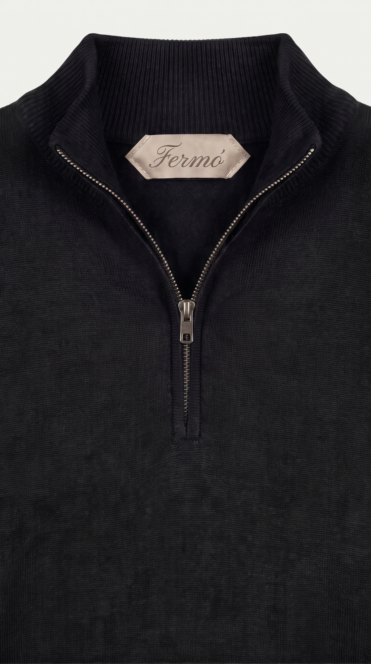 Merino Quarter Zip Black