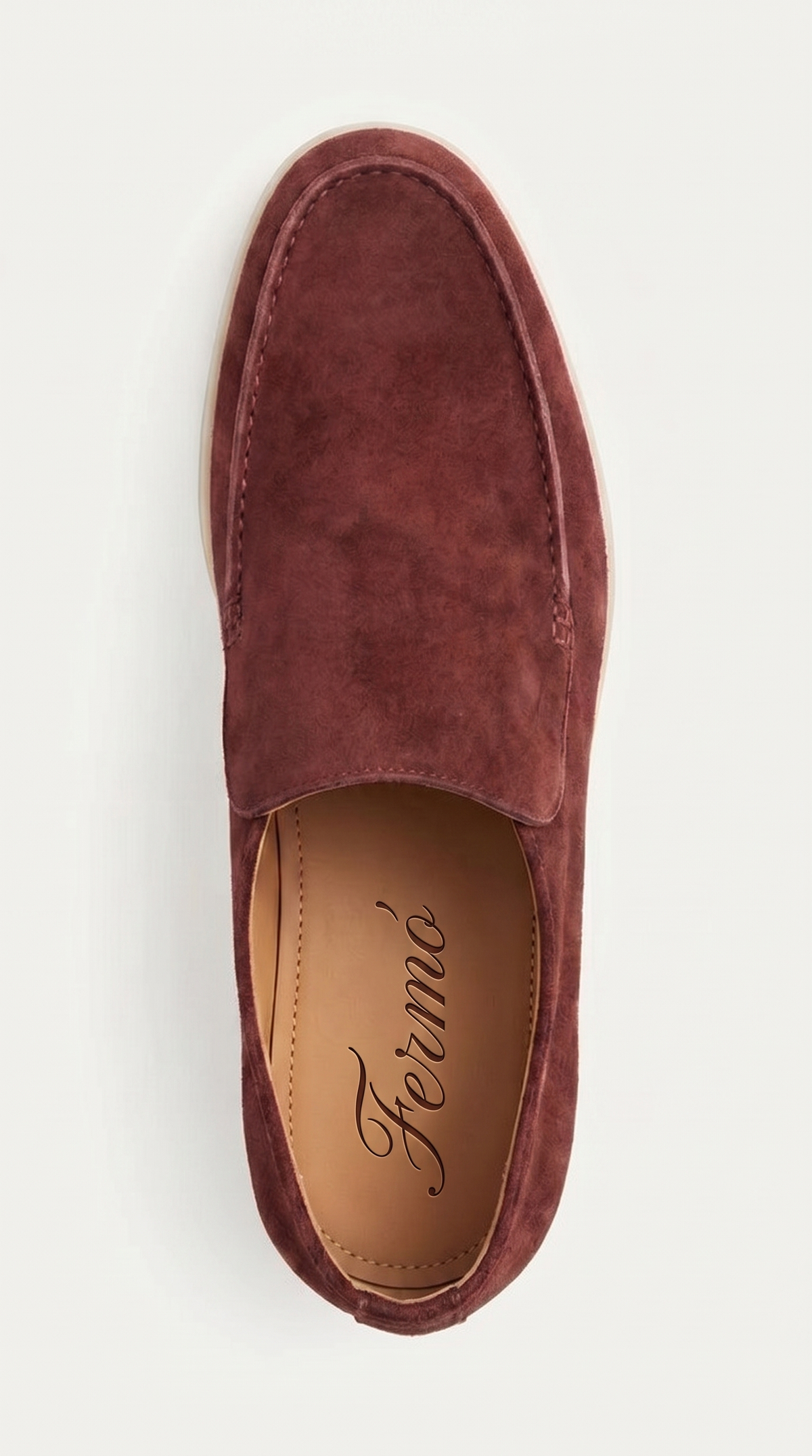 Amalfi City-Loafer aus Veloursleder Burgunderrot