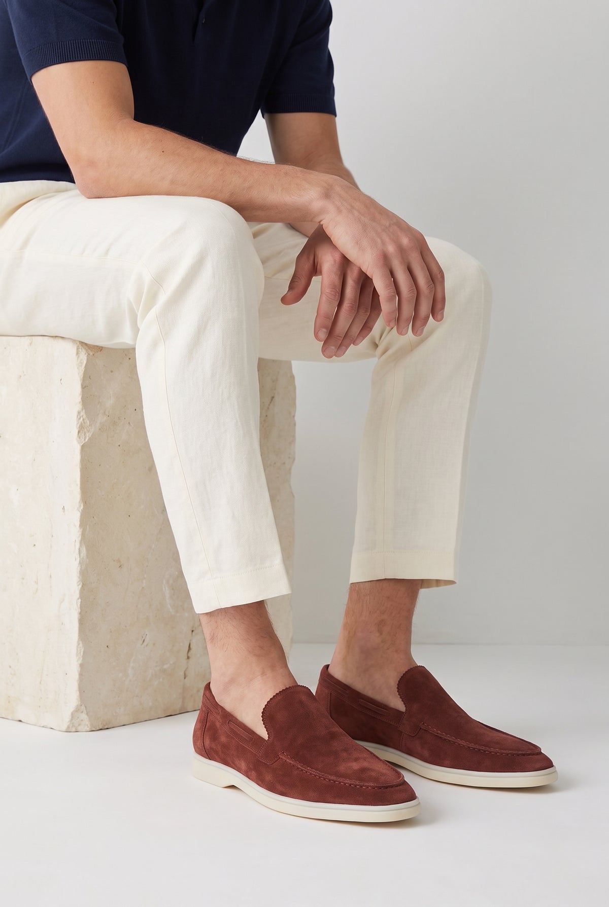 Port Yacht Loafer - worn, seated