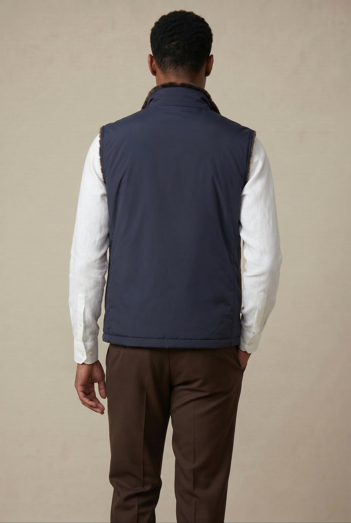Fermó Fur Bodywarmer Navy