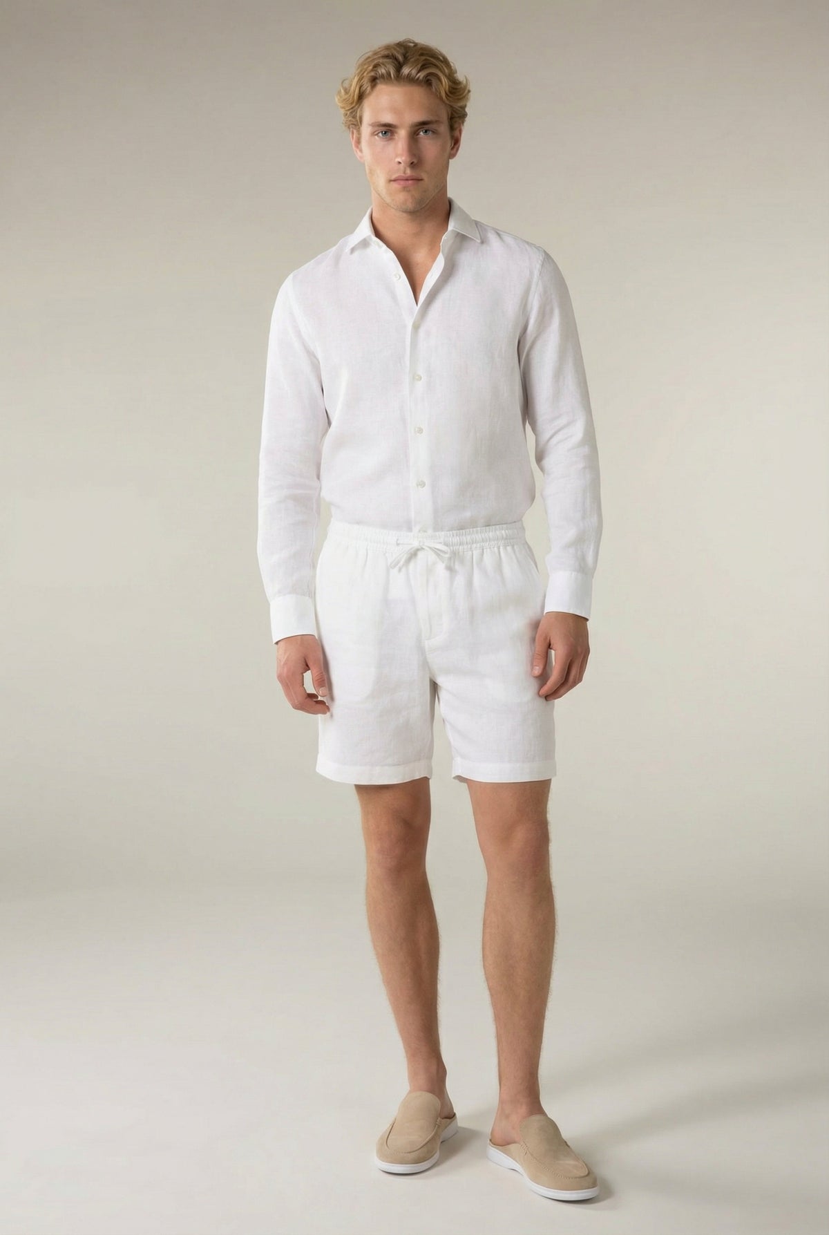 Short en lin Amalfi blanc