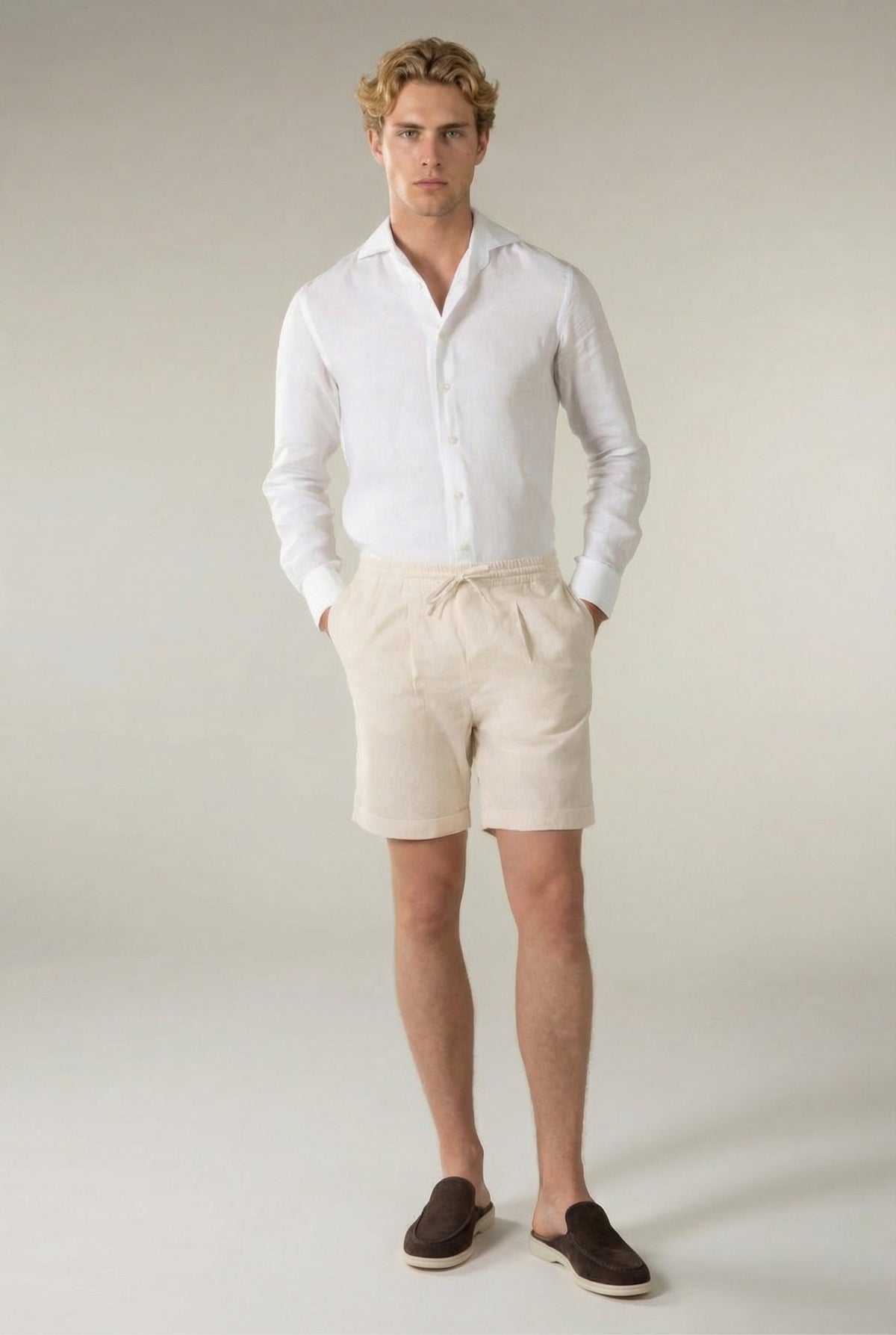 Short en lin Amalfi naturel