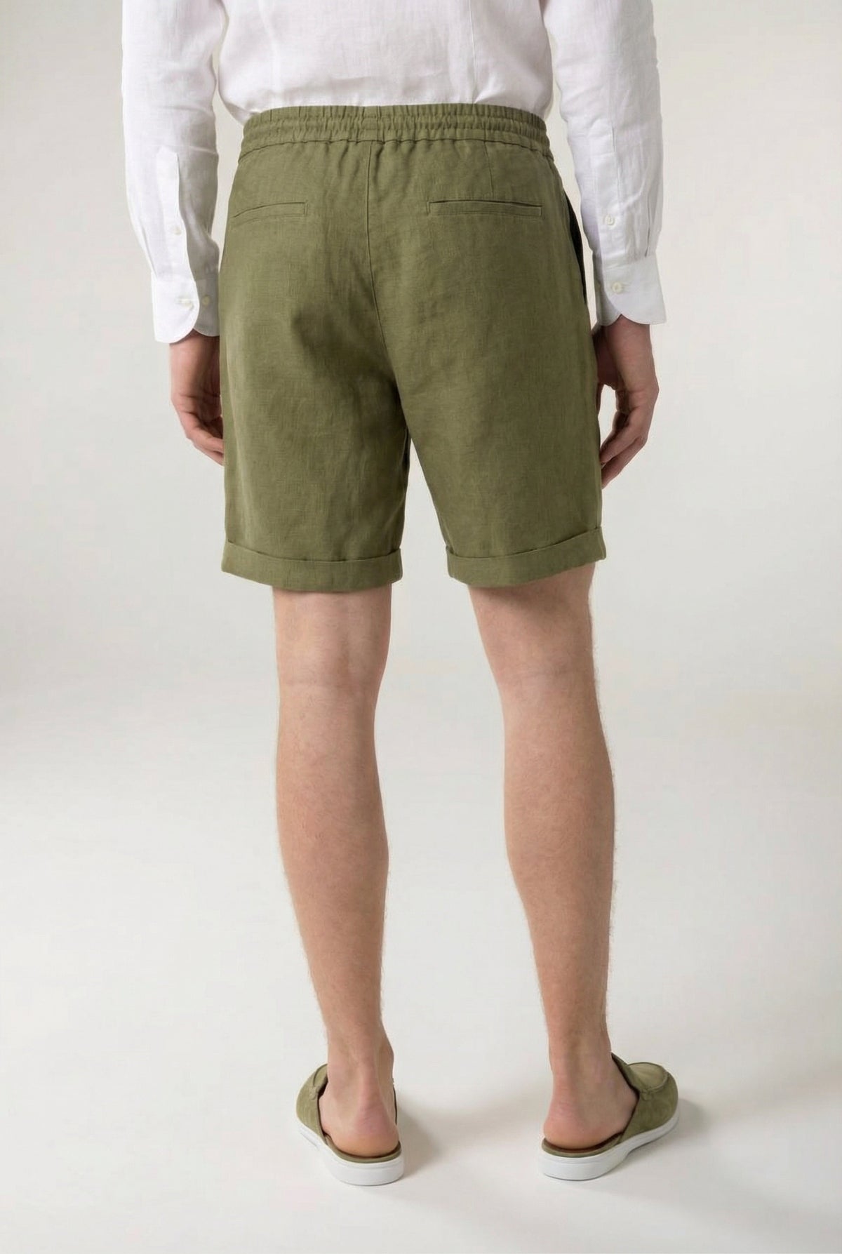 Shorts de linho Amalfi verde-oliva