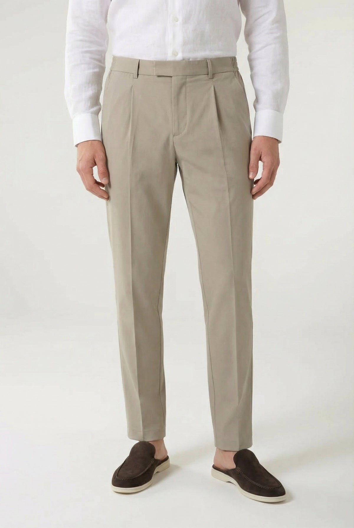 Pantaloni classici Portofino color kaki