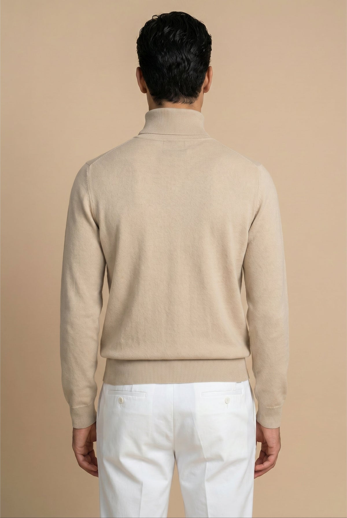 Amalfi Extrafeiner Rollkragenpullover Sand
