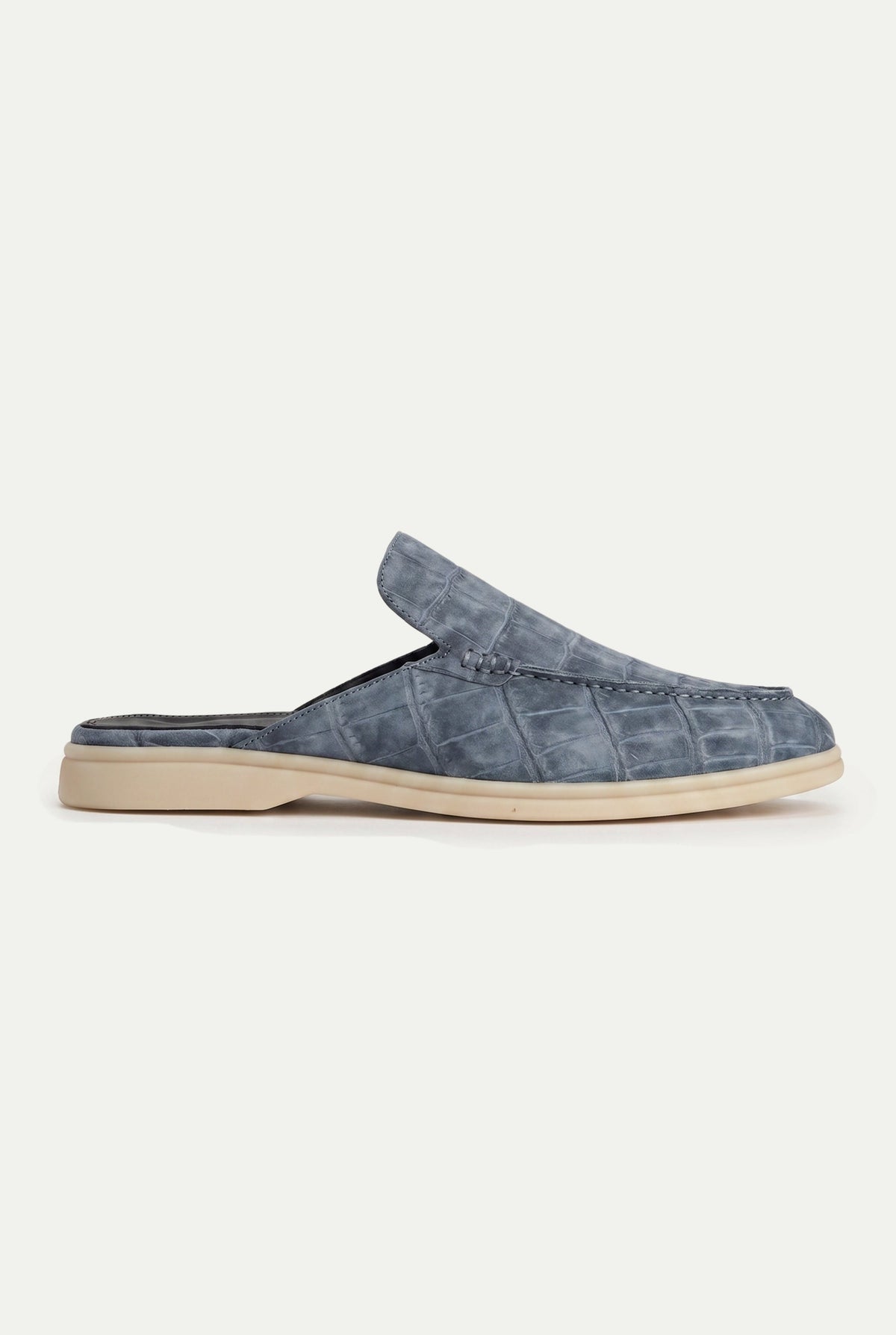 Slate Crocodile Yacht Mule