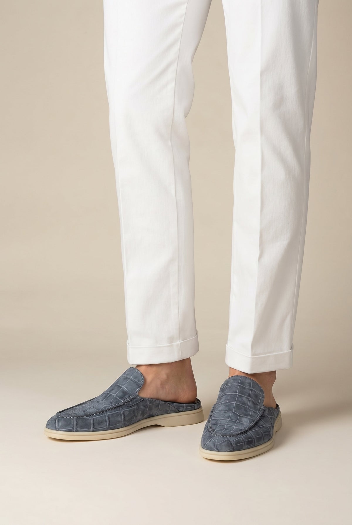 Slate Crocodile Yacht Mule