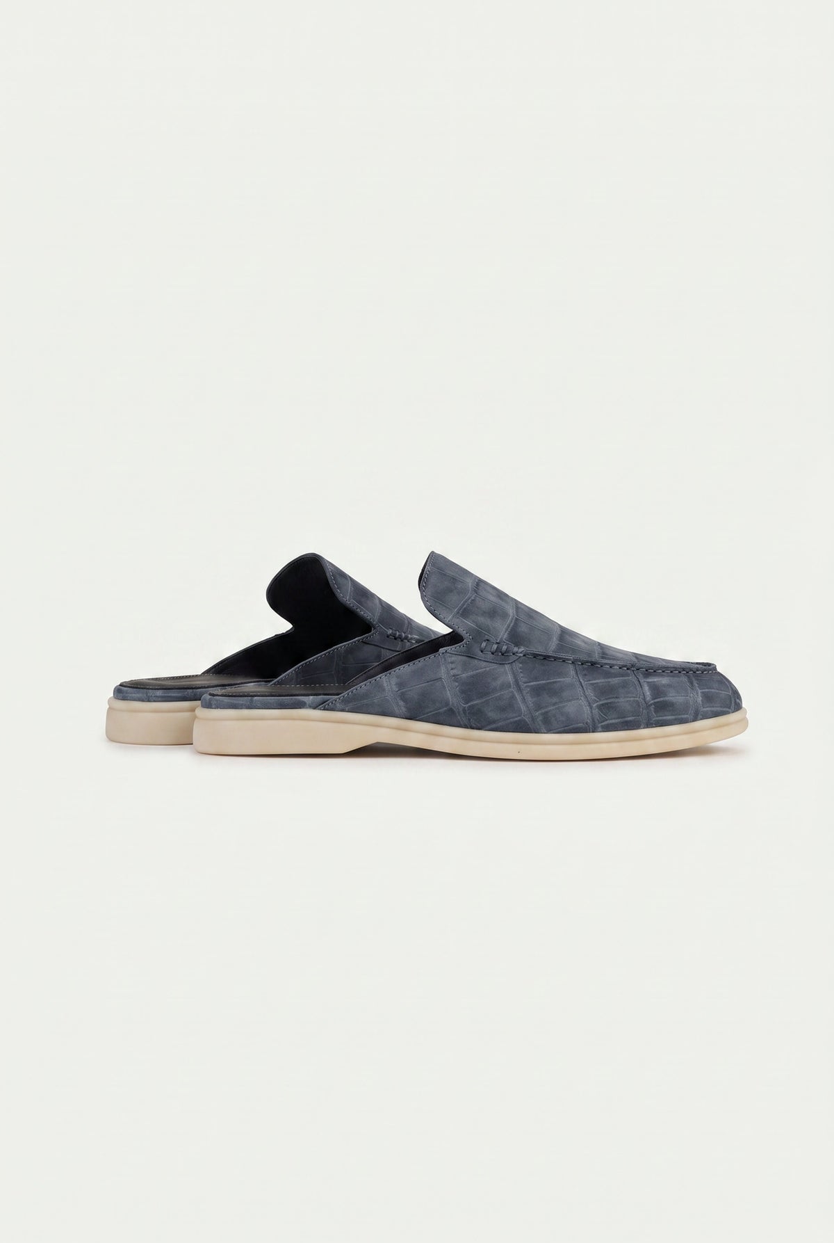 Slate Crocodile Yacht Mule