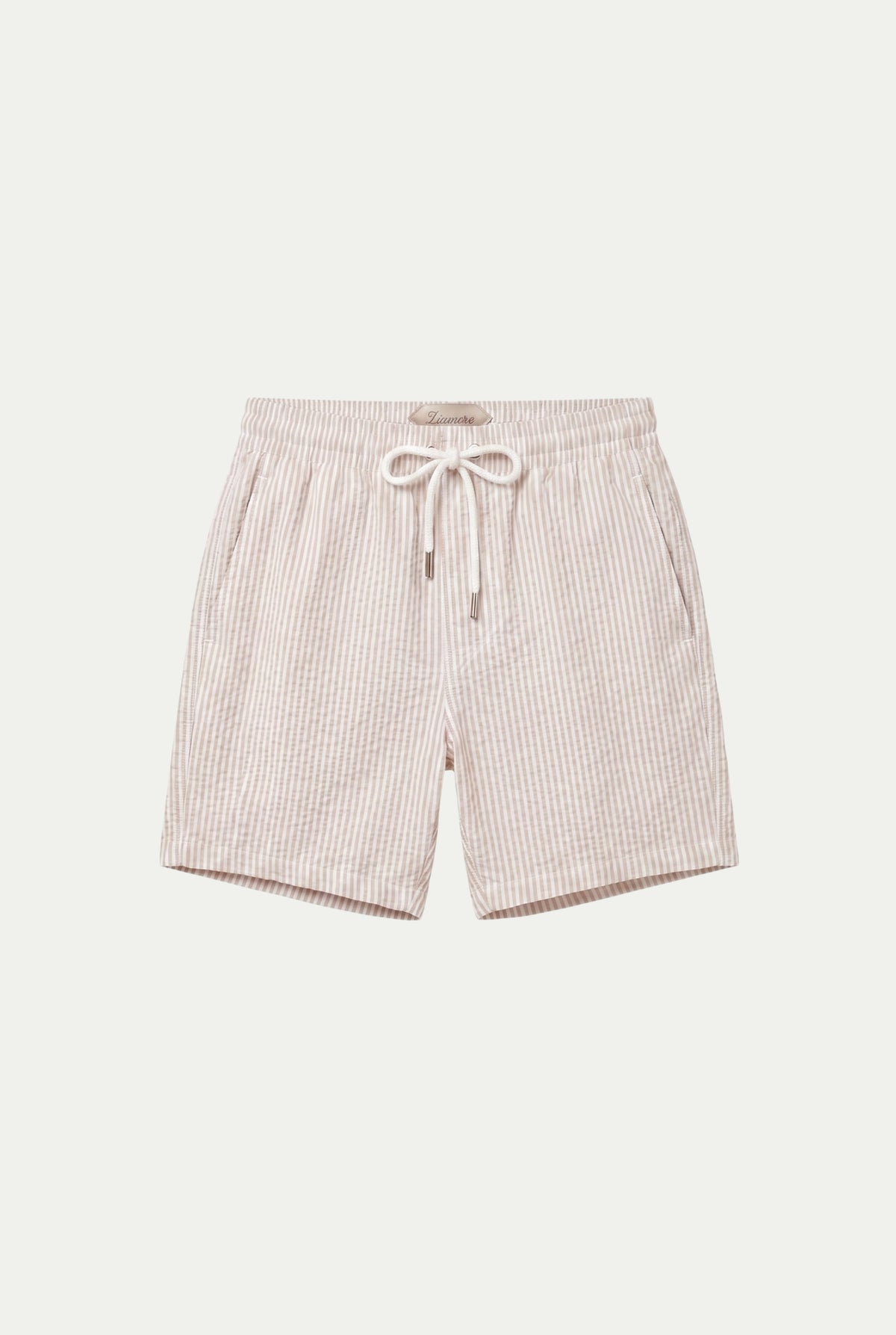 Short de bain Amalfi sable/rayures blanches