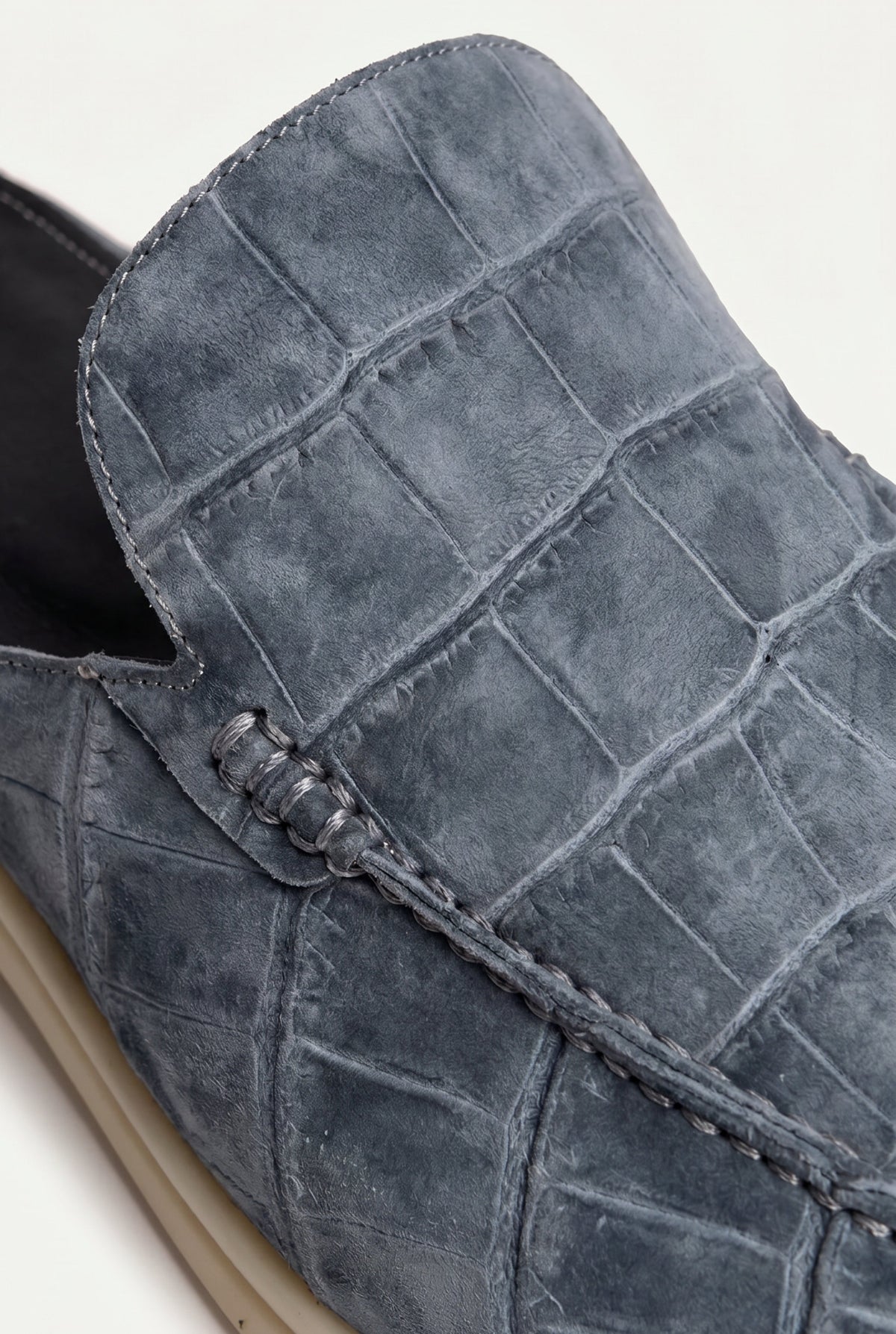 Slate Crocodile Yacht Mule