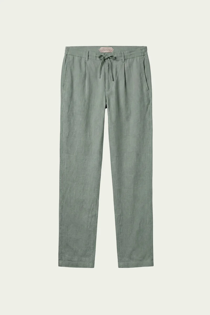 Pantalon en lin Amalfi vert olive