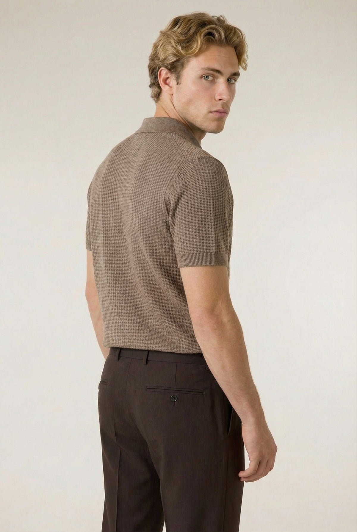 Polo in maglia Ravello tortora