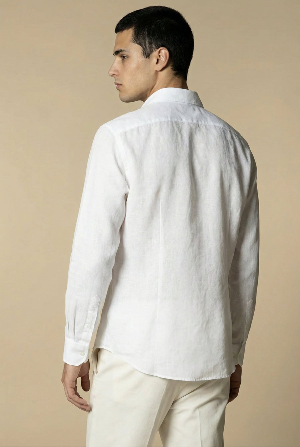 Chemise en lin à manches longues Amalfi blanche
