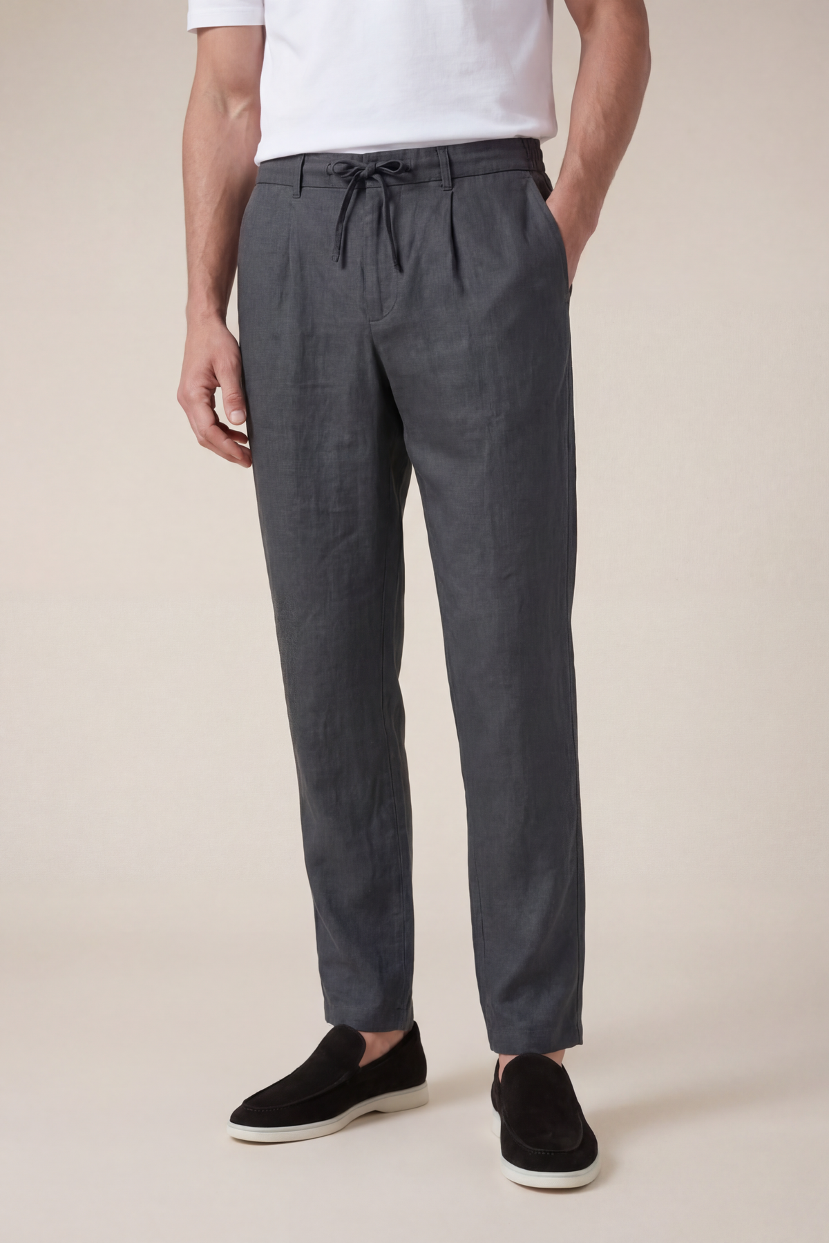 Pantalon en lin Amalfi noir