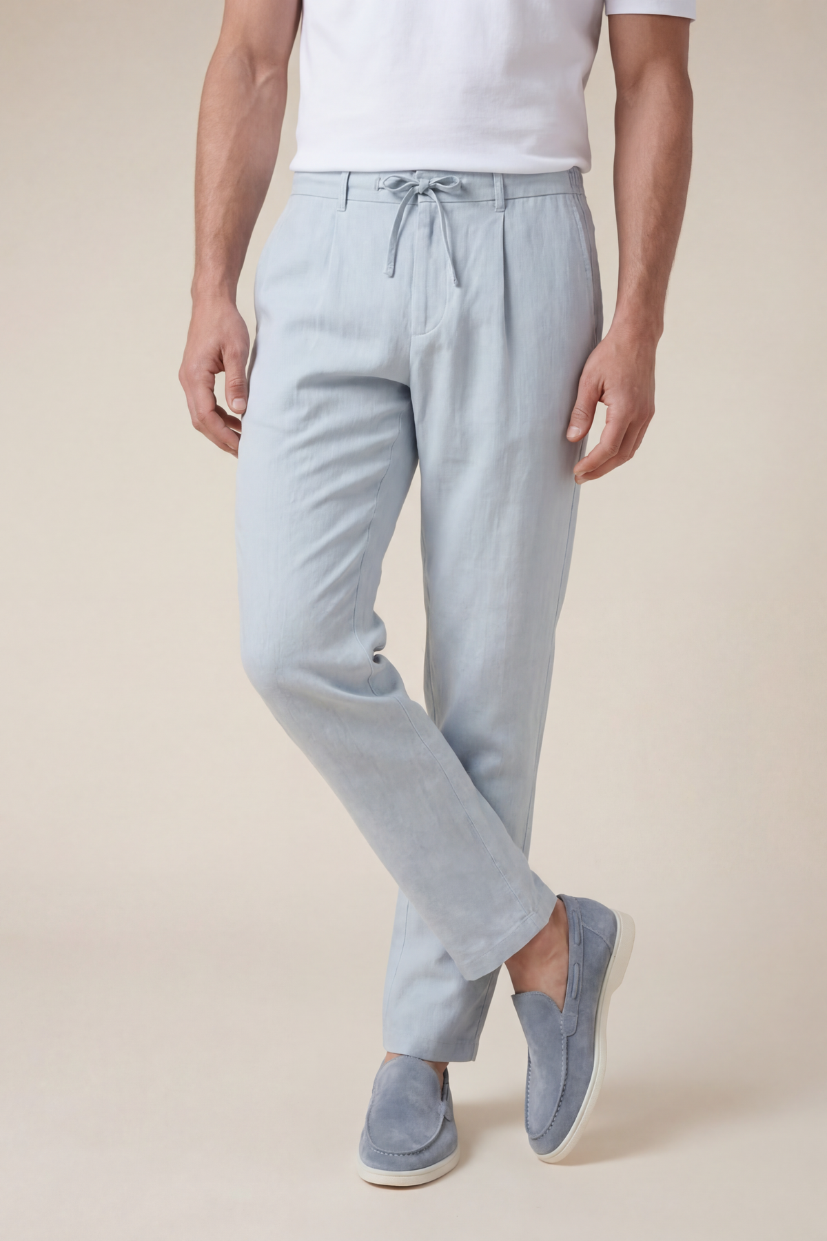Pantalon en lin Amalfi bleu