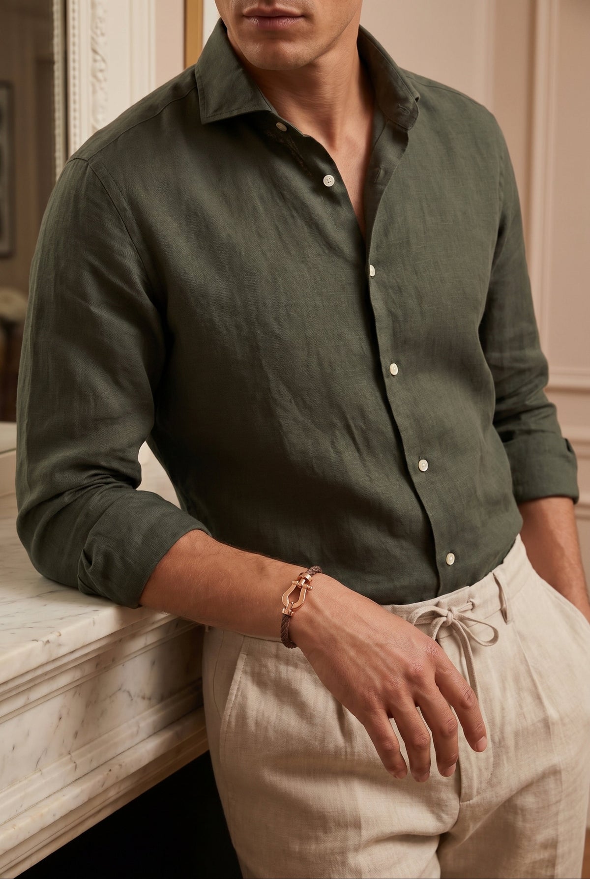Fermó Yacht Bracelet Taupe/Rose Gold