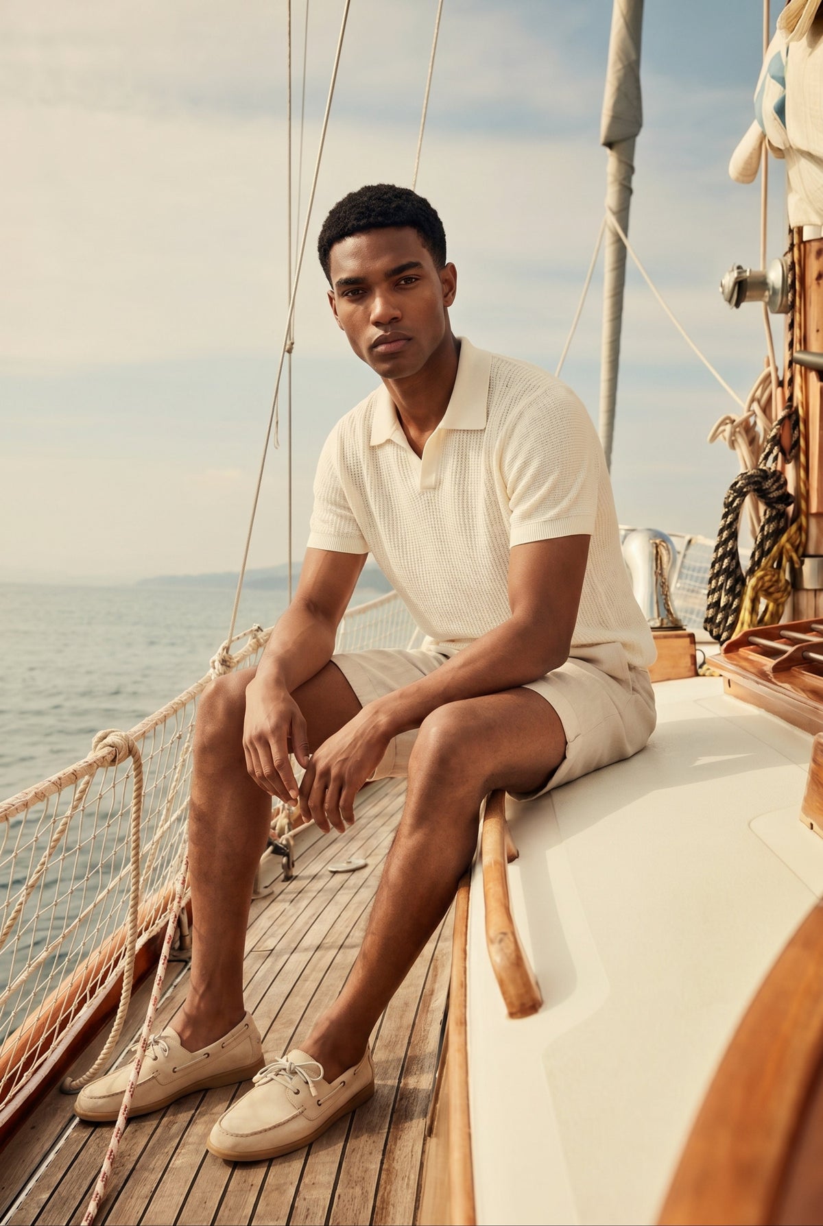 Yacht Walk Wildleder-Loafer Creme