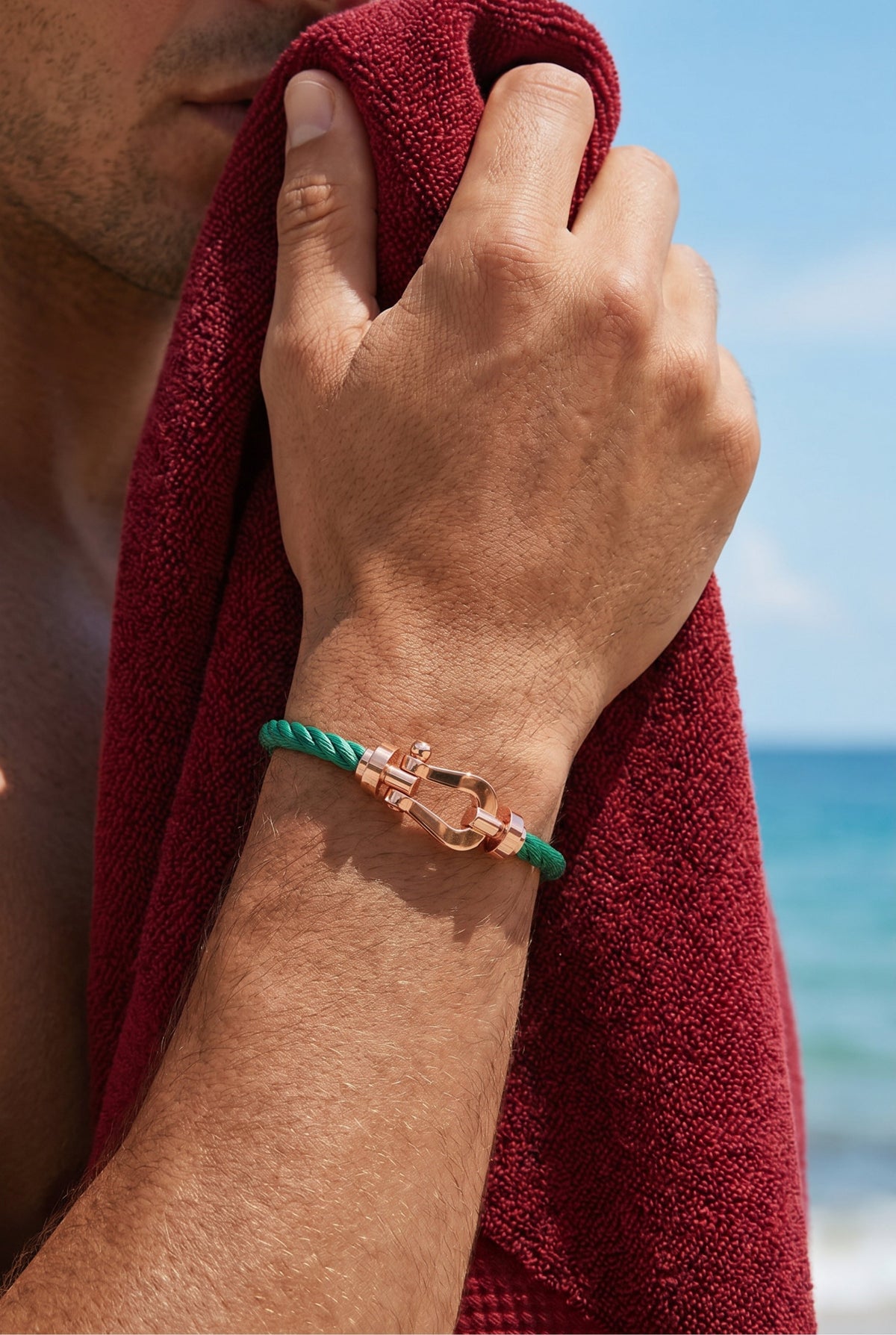 Fermó Yacht Bracelet Green/Rose Gold