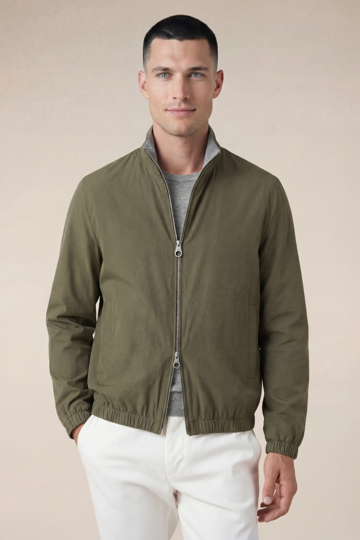 Veste réversible vert olive