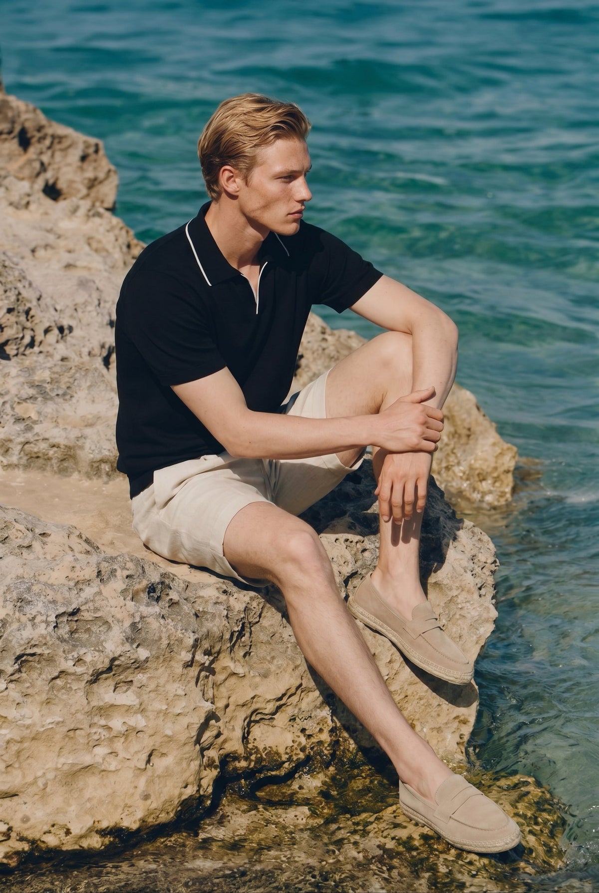 Polo in maglia Paraggi Nero