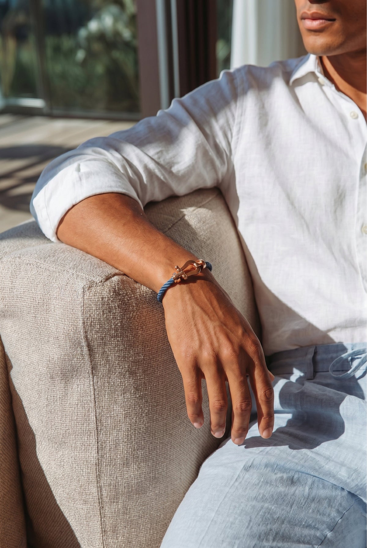 Fermó Yacht Bracelet Navy/Rose Gold