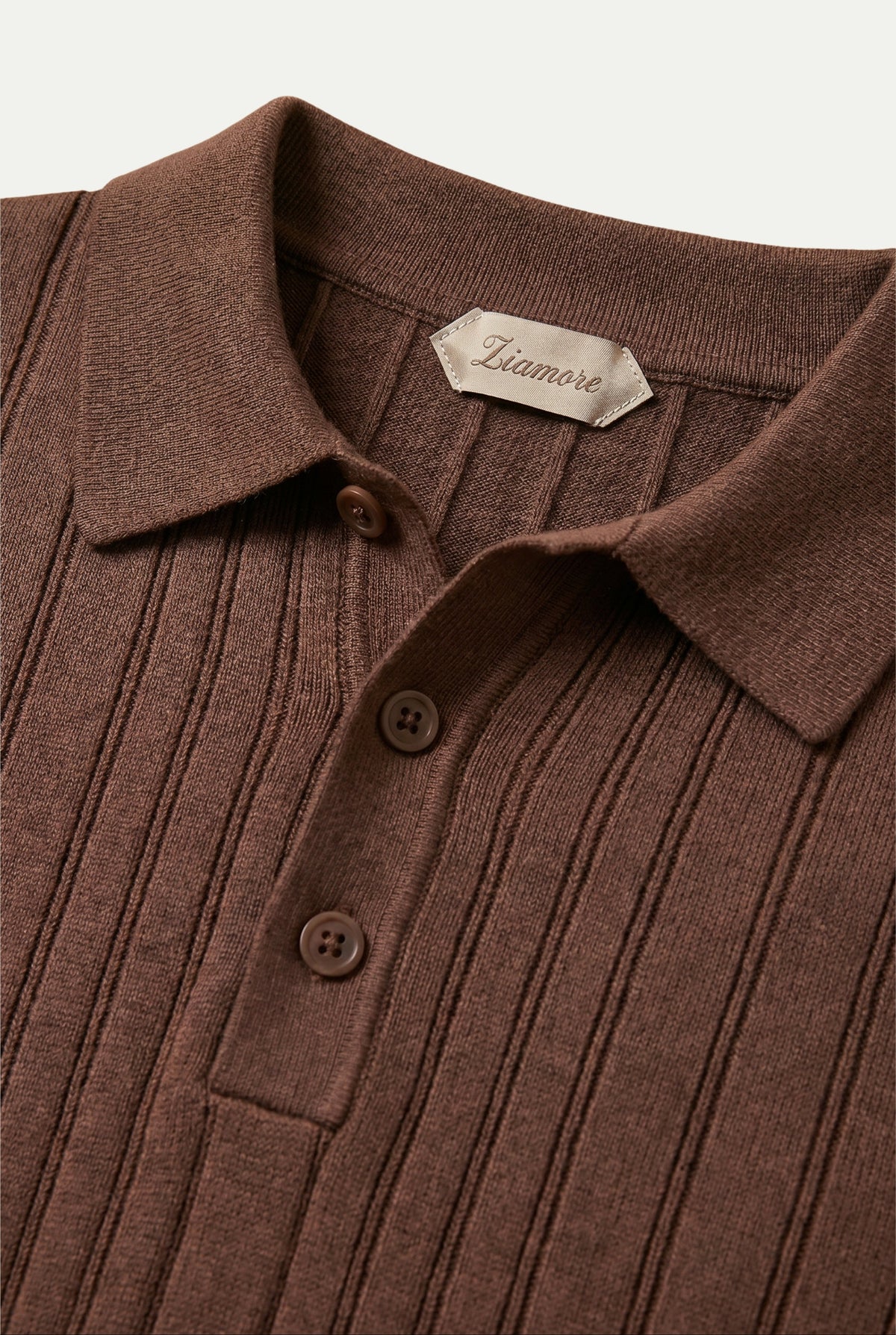 Extrafine Long Sleeve Polo Chocolate