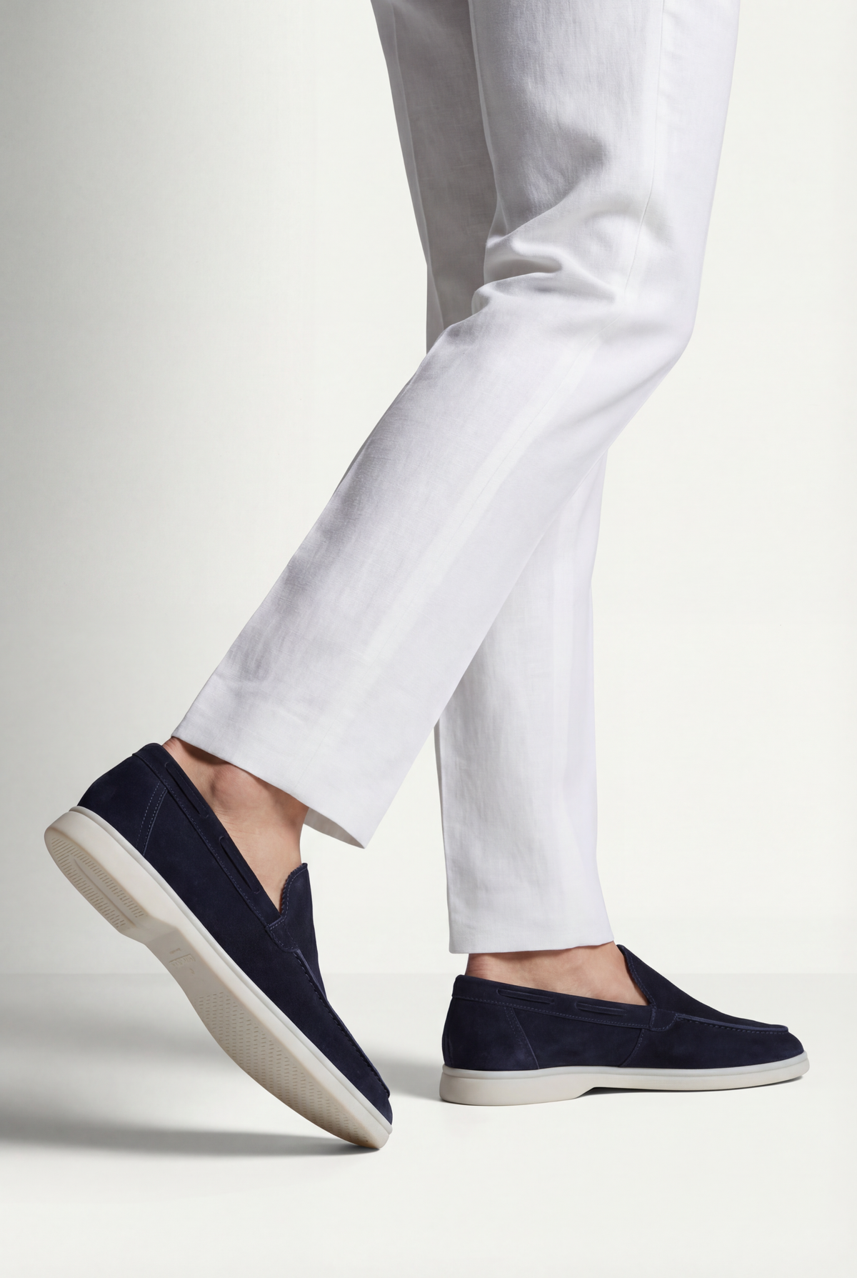 Amalfi klassieke suède loafer Marineblauw
