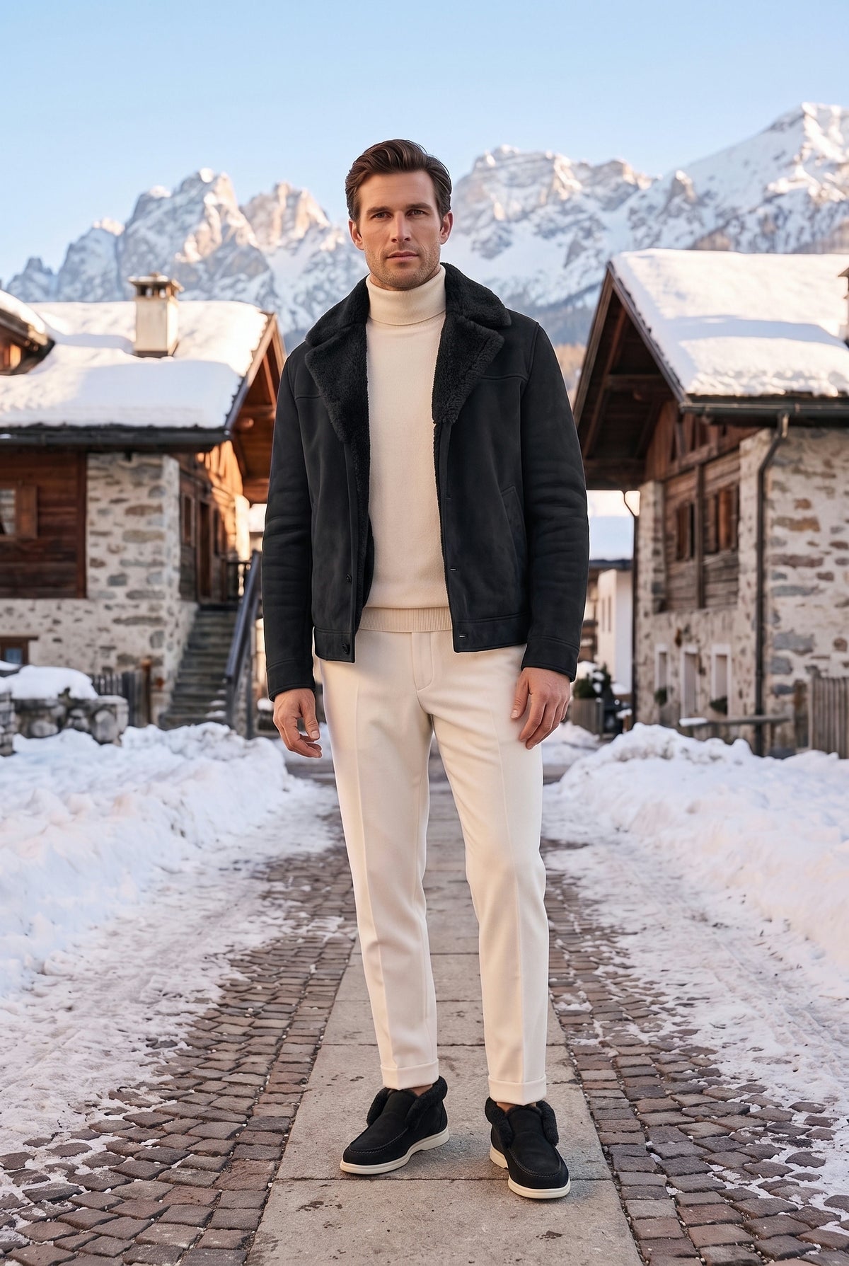 Black Cortina Shearling Loafer