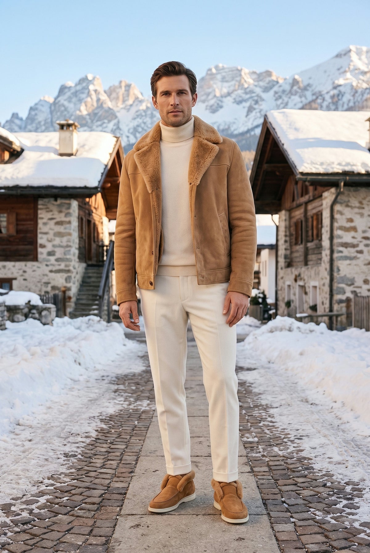 Camel Cortina Shearling Loafer