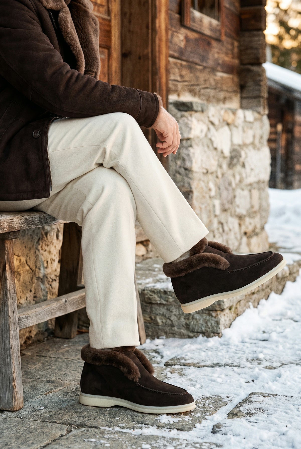 Chocolate Cortina Shearling Loafer