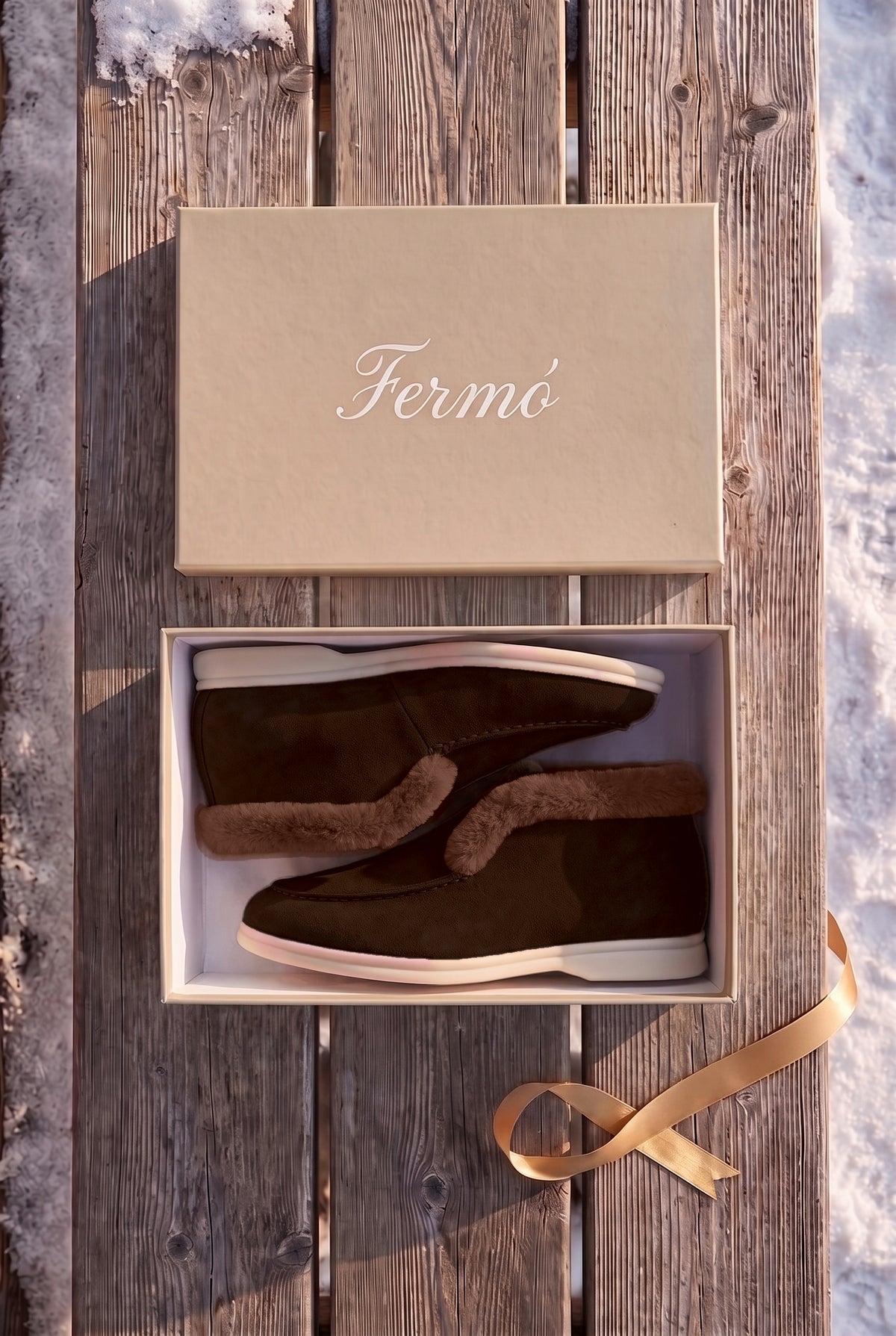 Chocolate Cortina Shearling Loafer