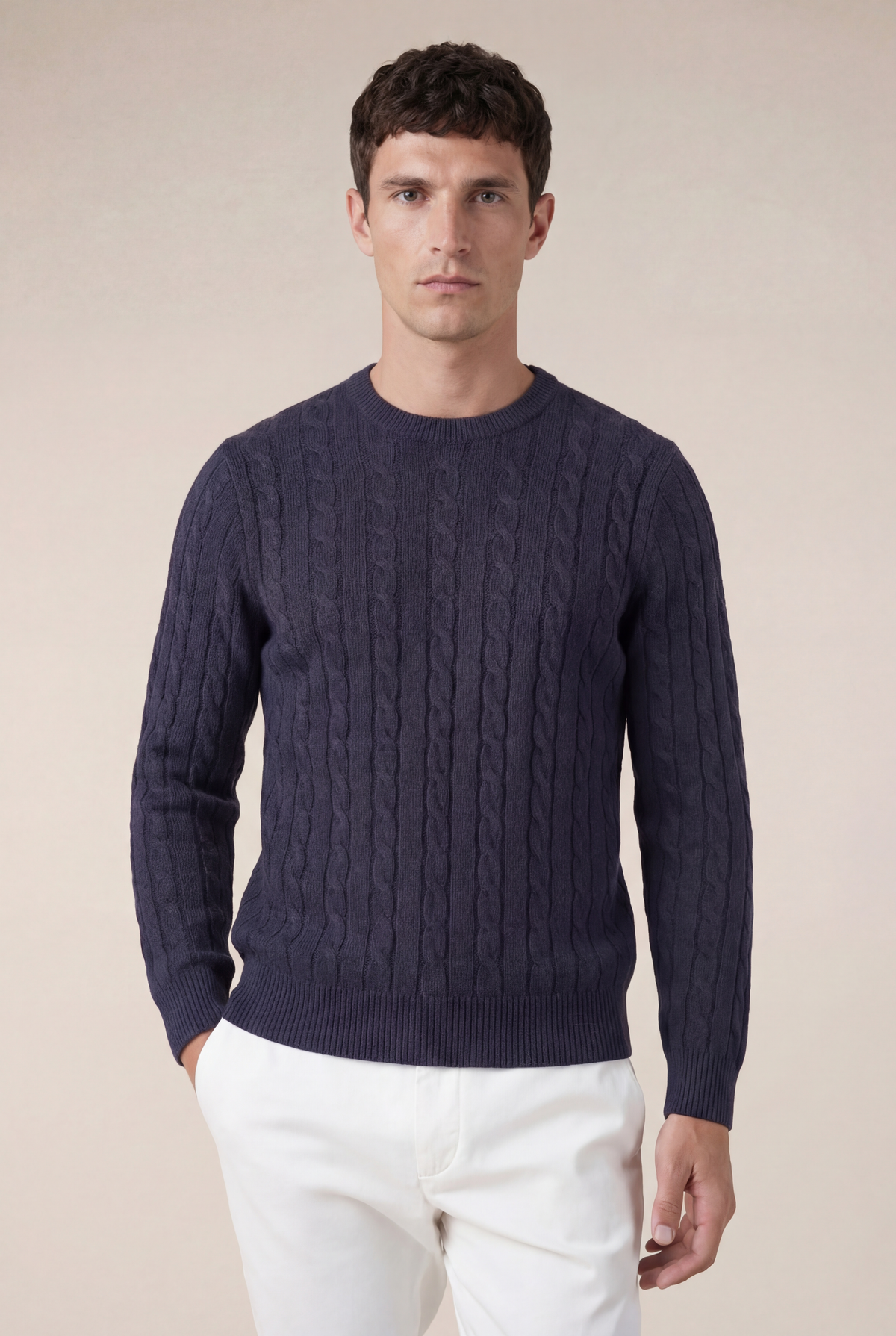 Como Cashmere Crewneck Navy
