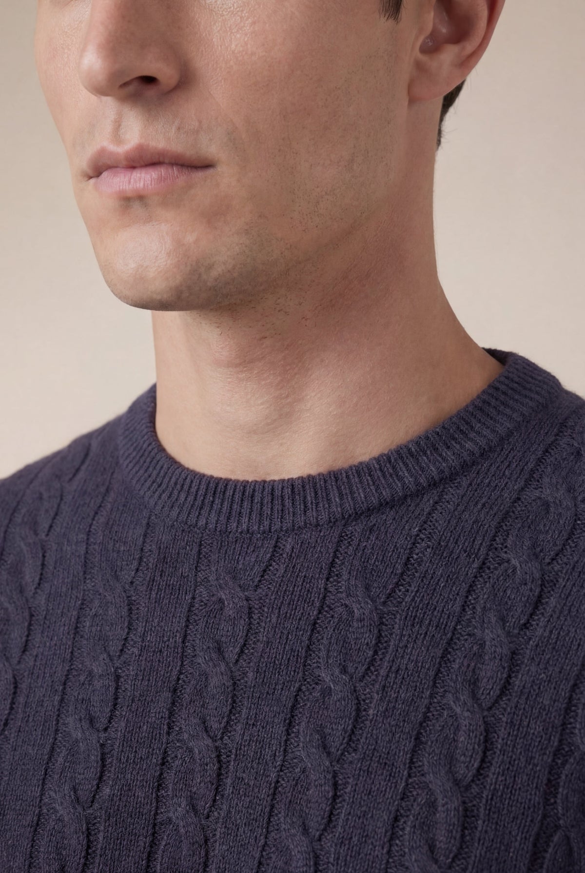 Suéter de gola redonda de cashmere Como azul-marinho