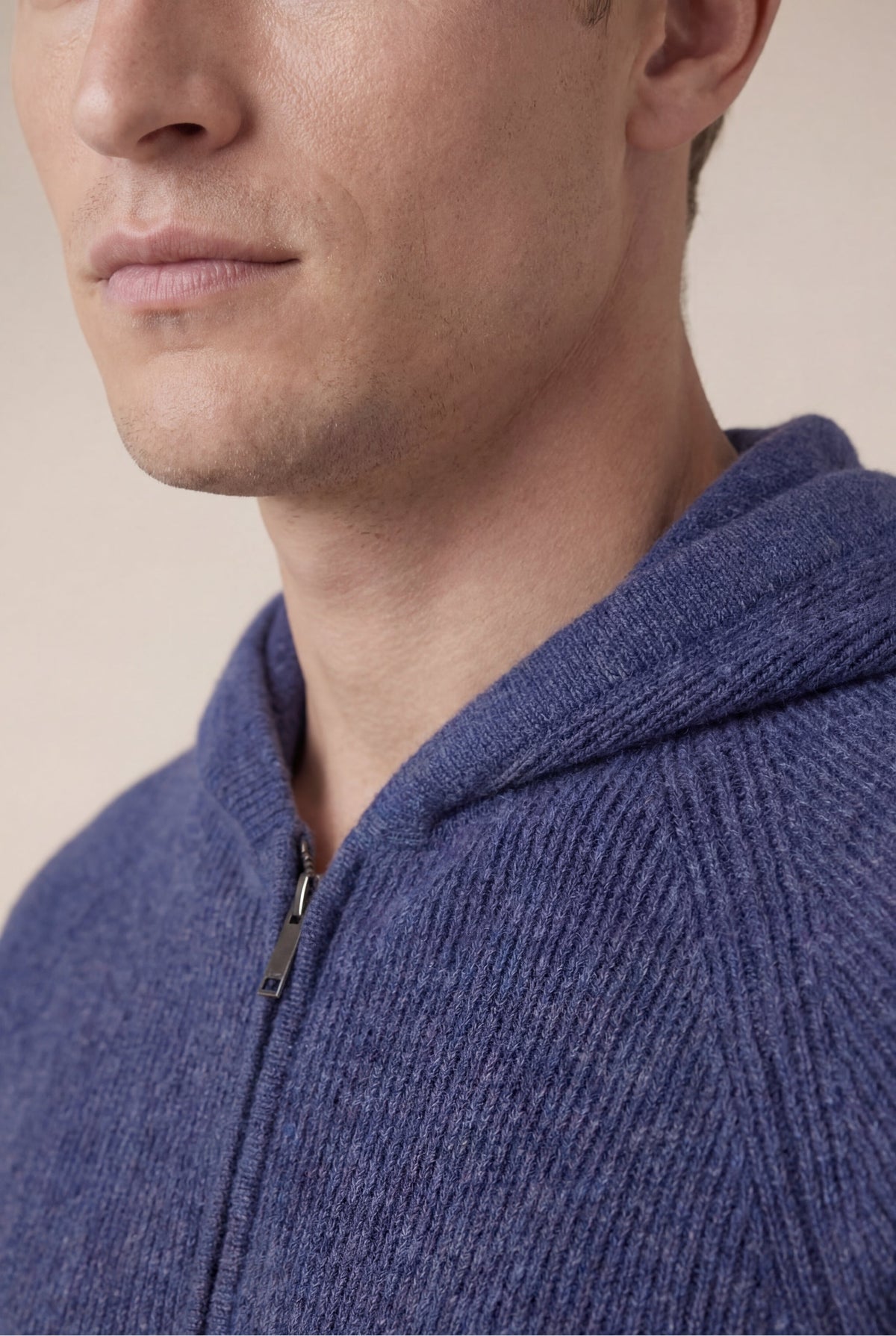 Cortina Kaschmir-Reißverschluss-Hoodie Blau