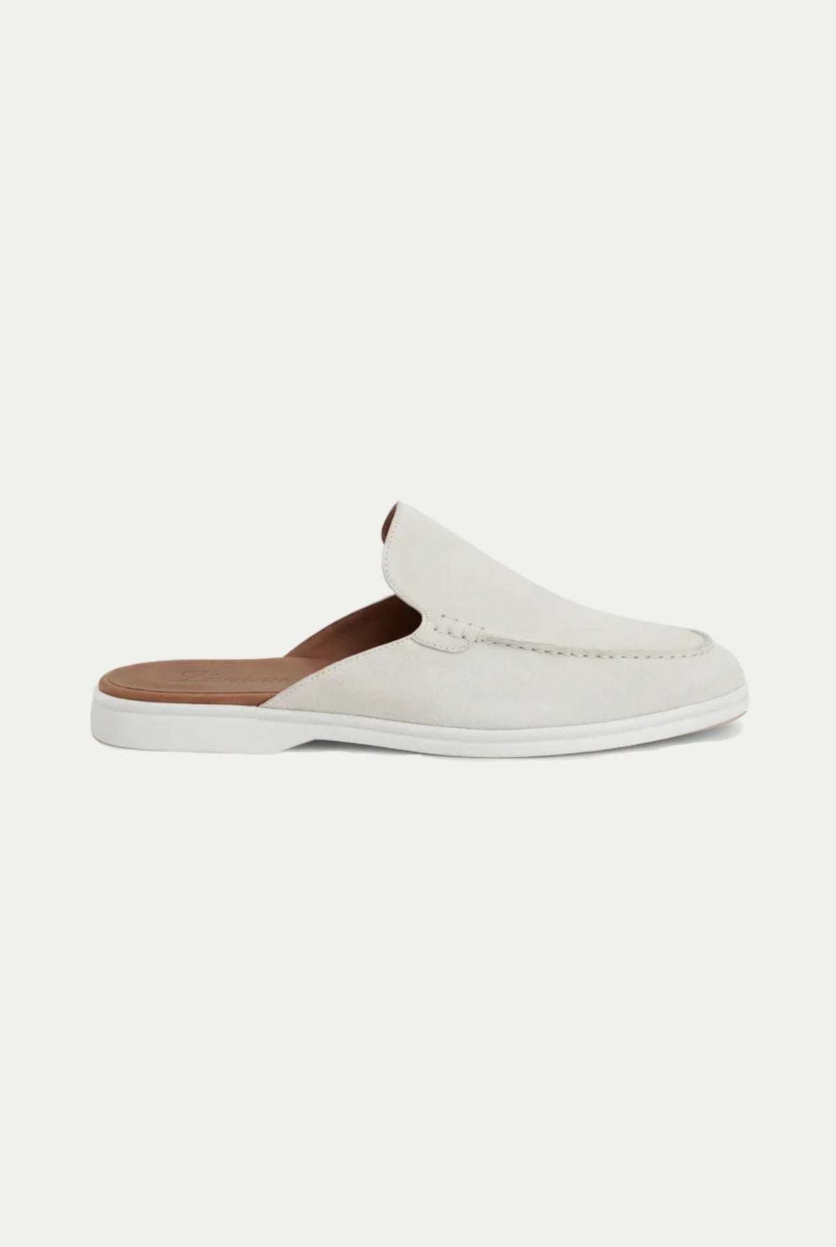 Mule Yacht in suede bianche