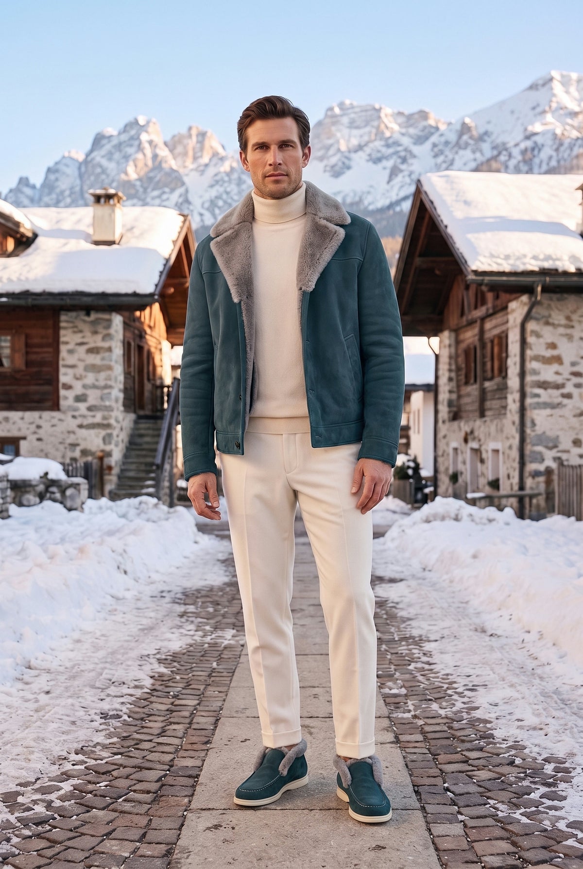 Petrol Cortina Shearling Loafer