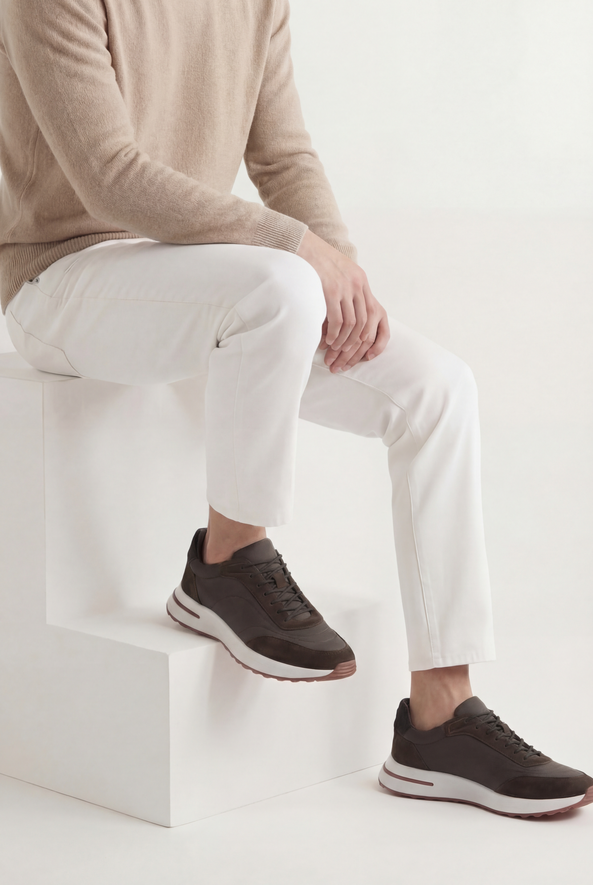 Baskets en daim Portofino marron