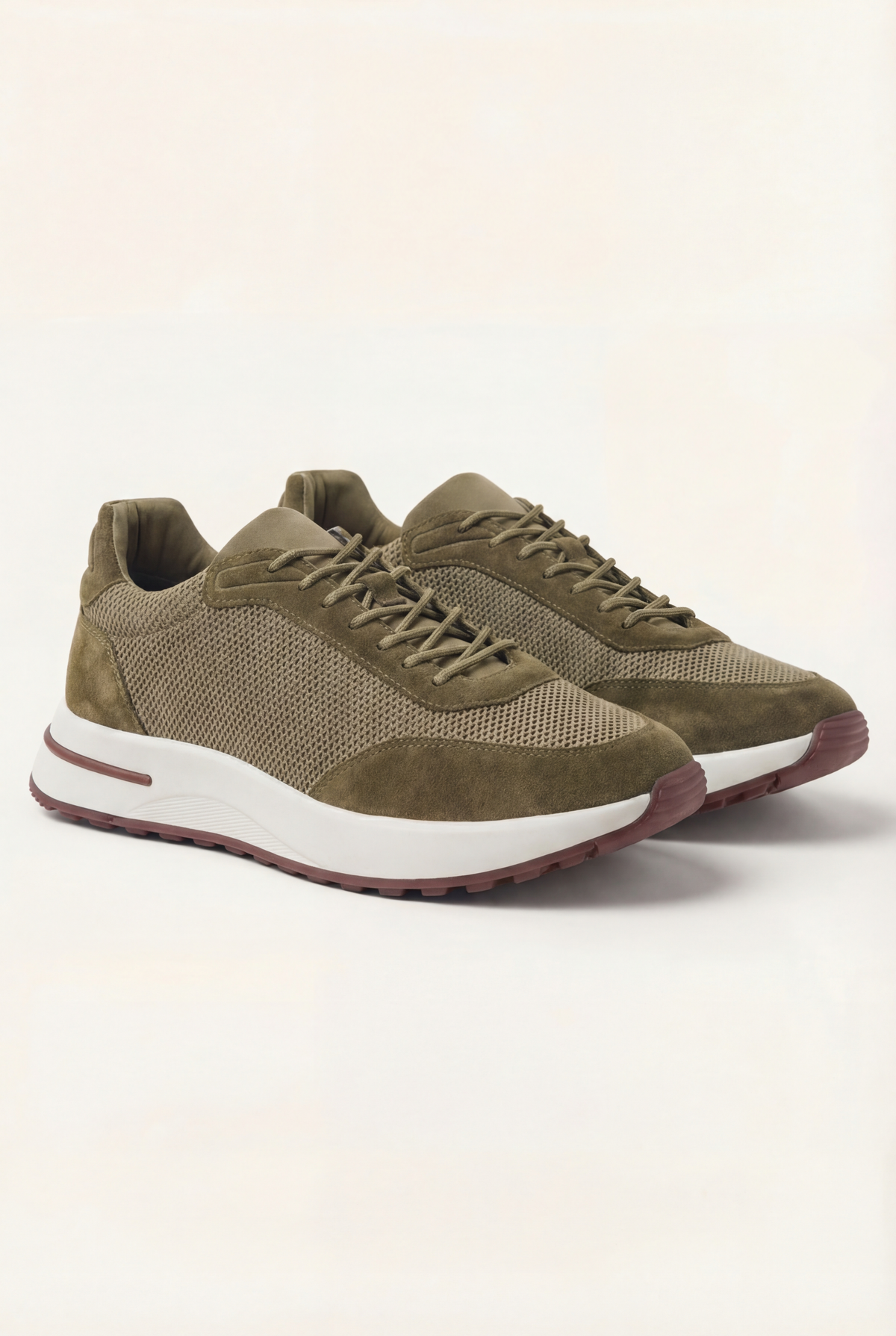Tênis casual de camurça Portofino verde-oliva