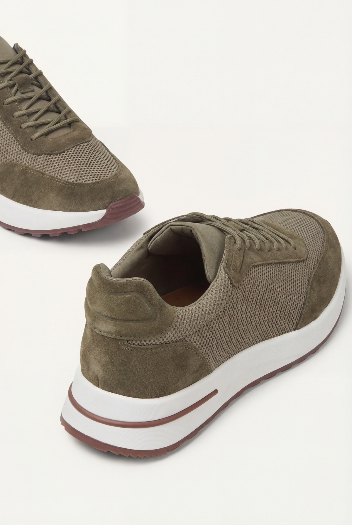Tênis casual de camurça Portofino verde-oliva