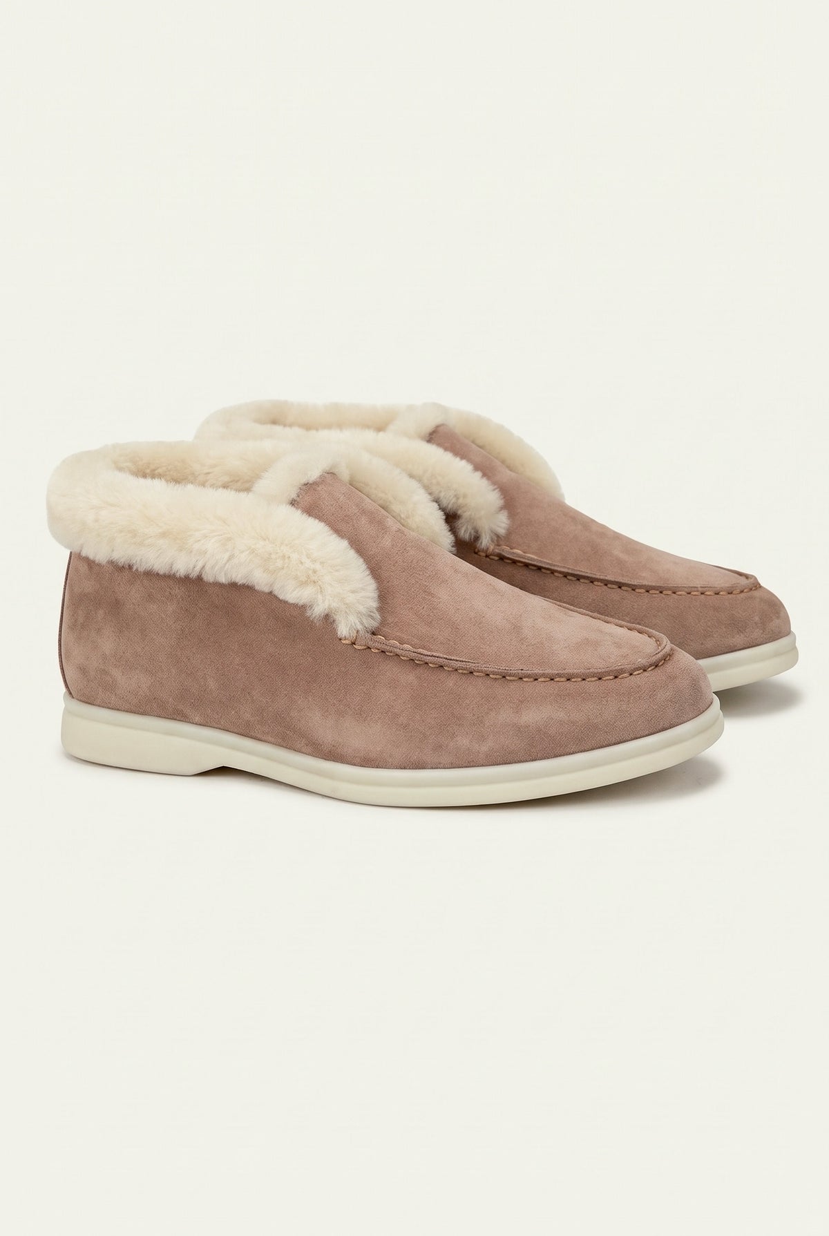 Rose Taupe Cortina Shearling Loafer