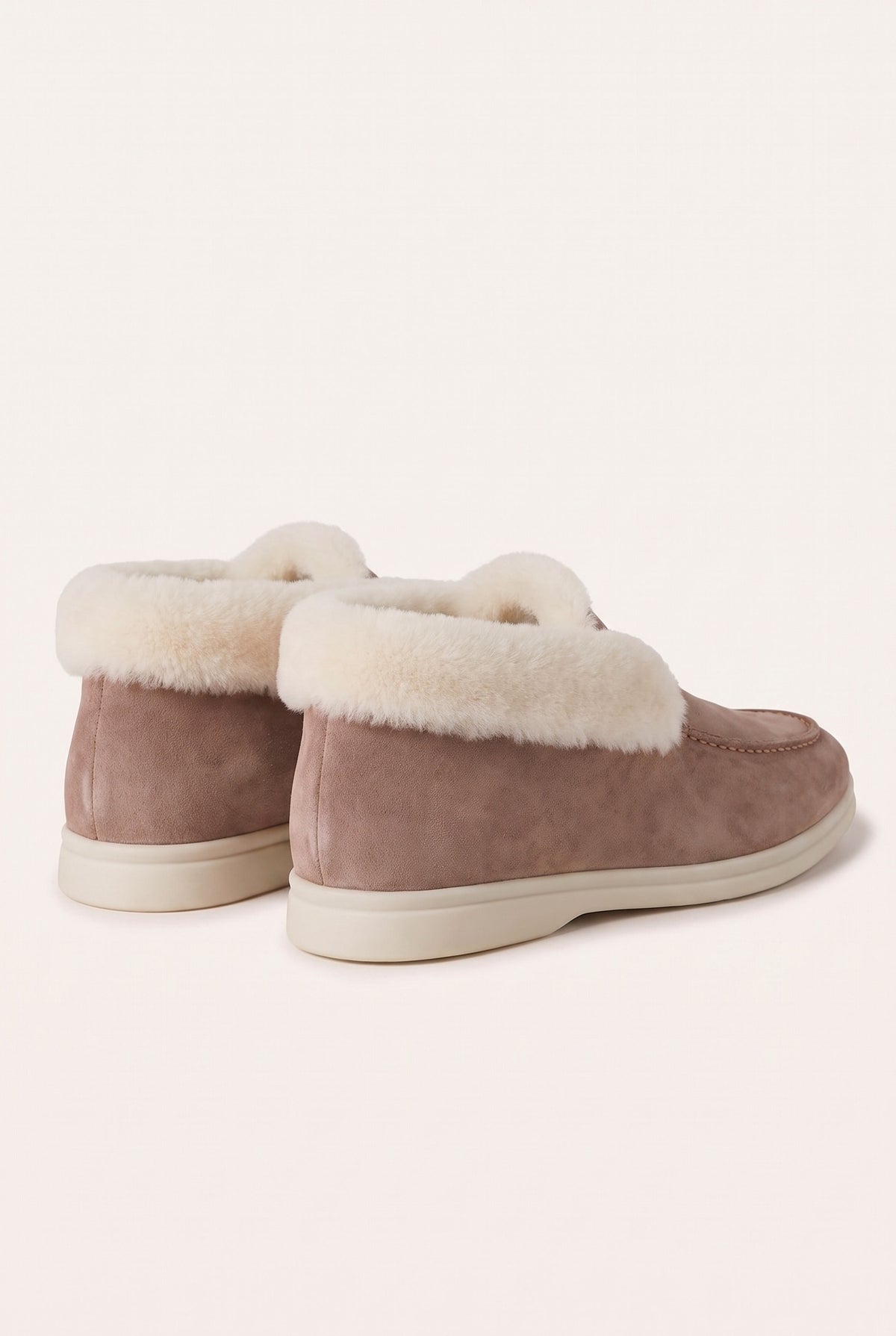 Rose Taupe Cortina Shearling Loafer