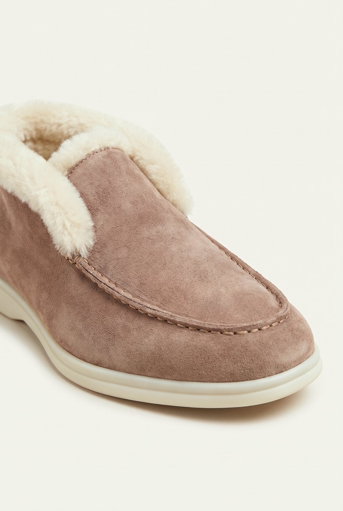 Rose Taupe Cortina Shearling Loafer