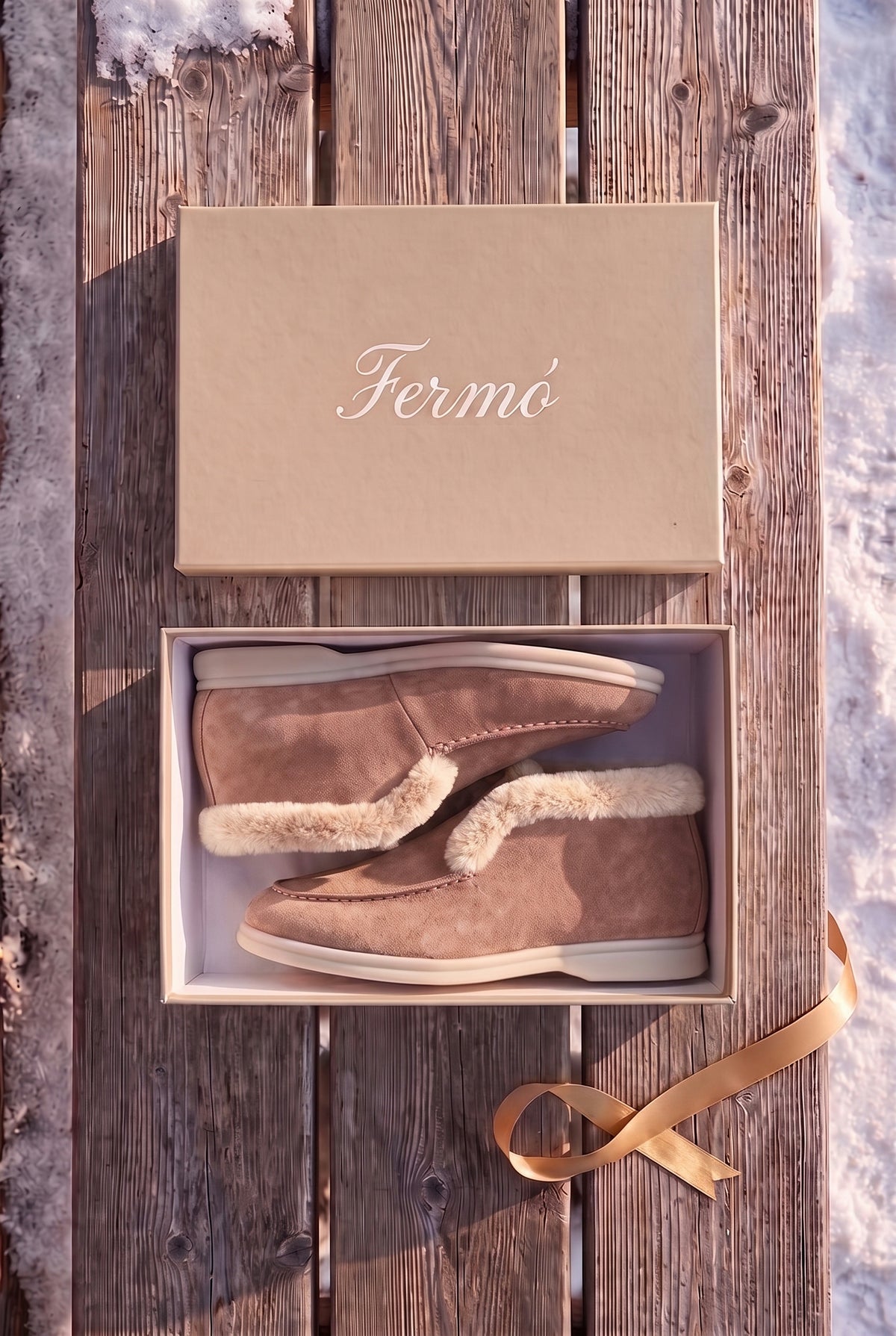 Rose Taupe Cortina Shearling Loafer