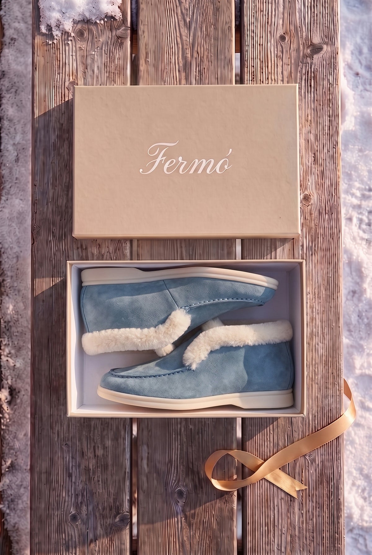 Sky Blue Cortina Shearling Loafer