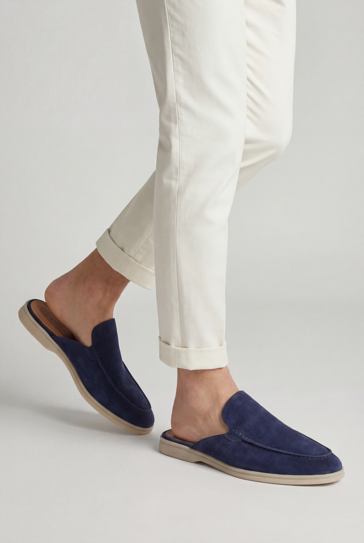 Yacht-Wildleder-Mule Marineblau