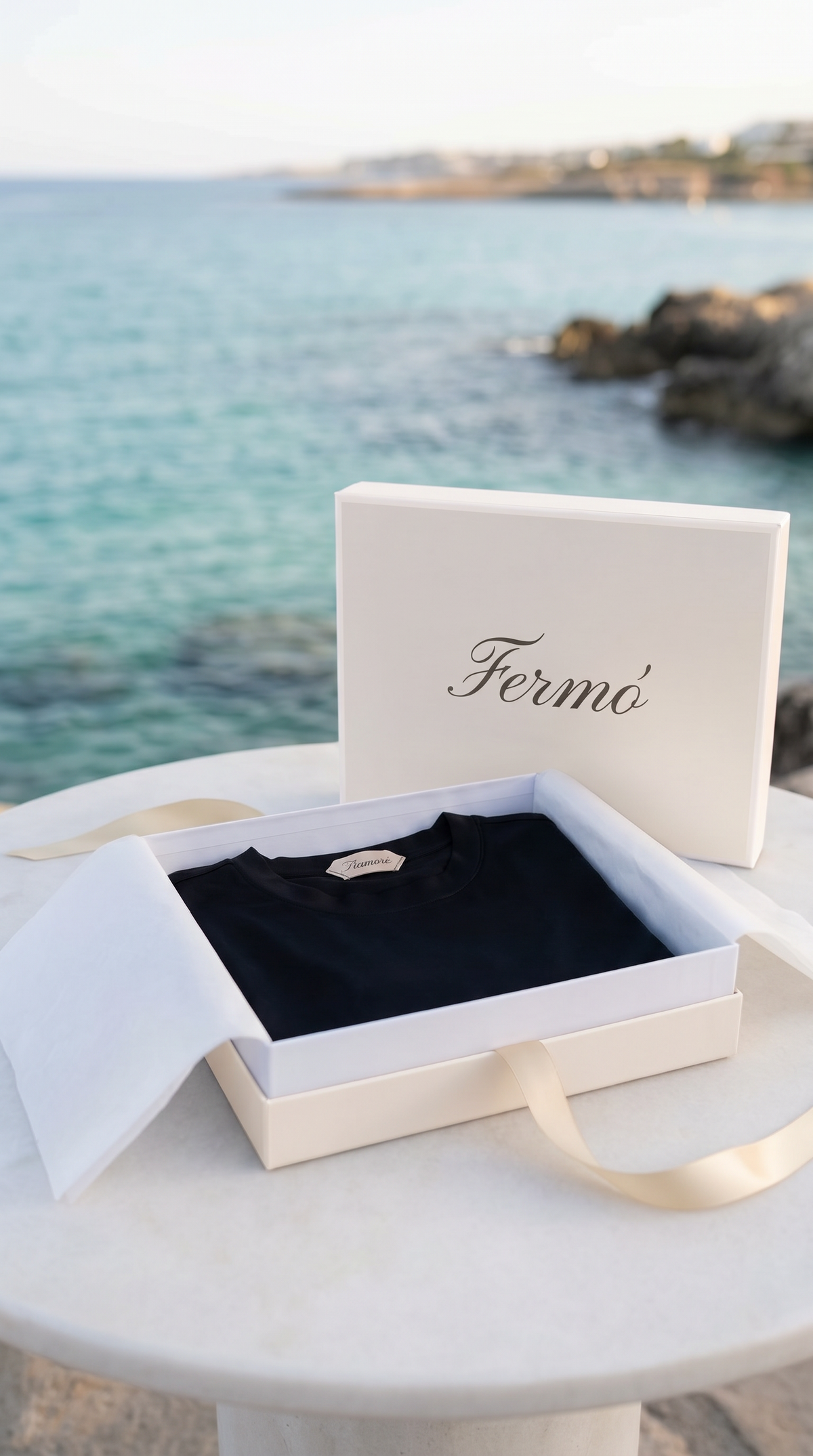 T-shirt a maniche lunghe Portofino nera