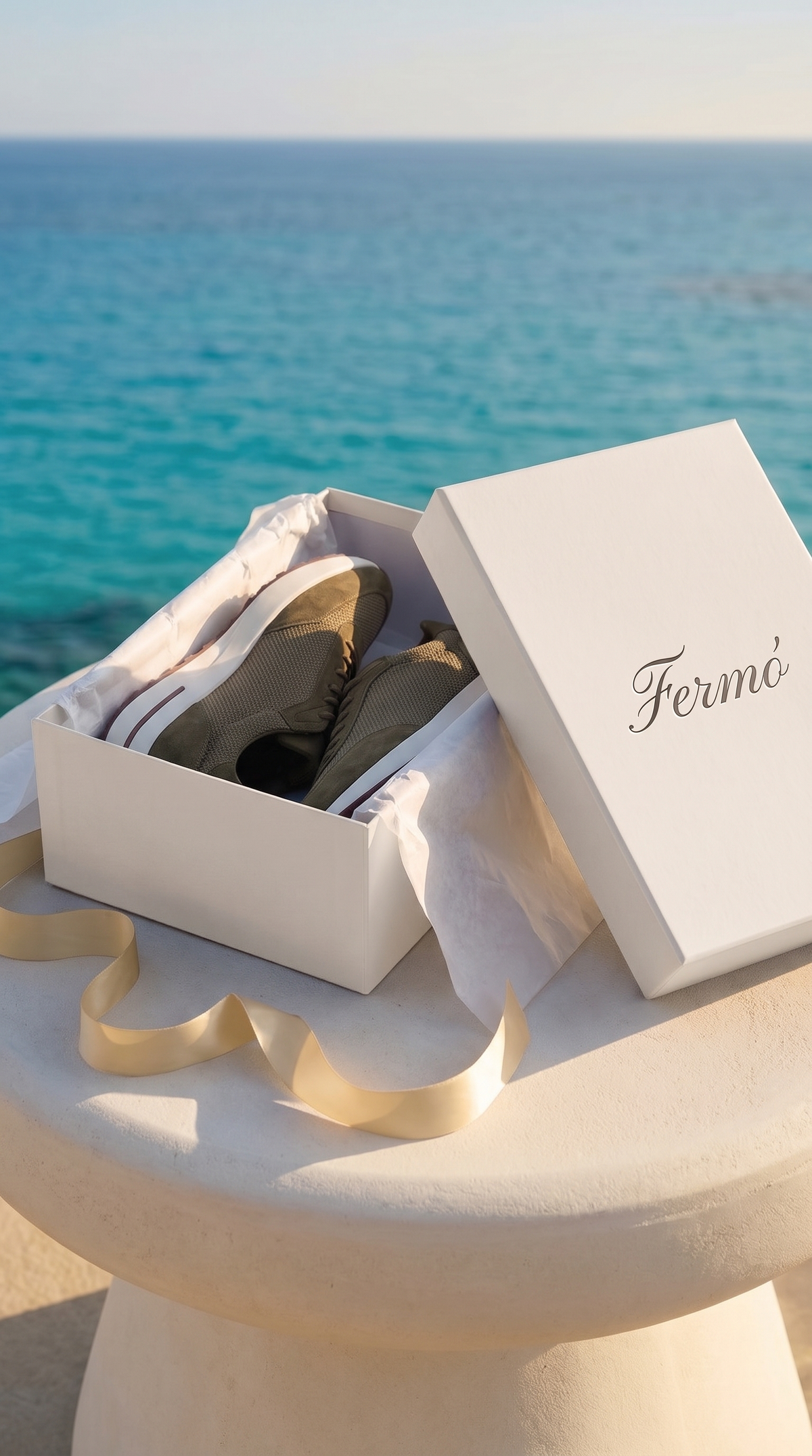 Tênis casual de camurça Portofino verde-oliva