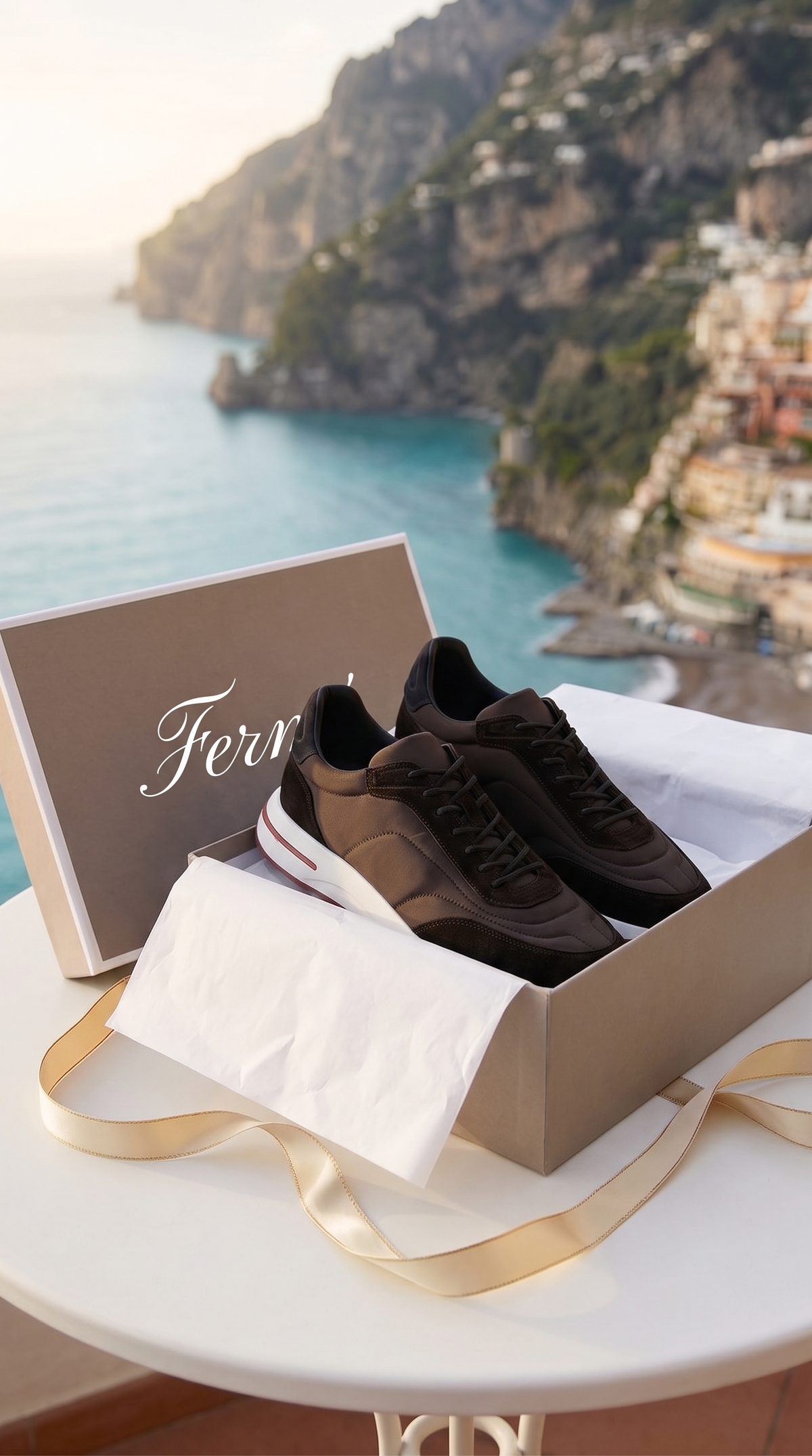 Baskets en daim Portofino marron