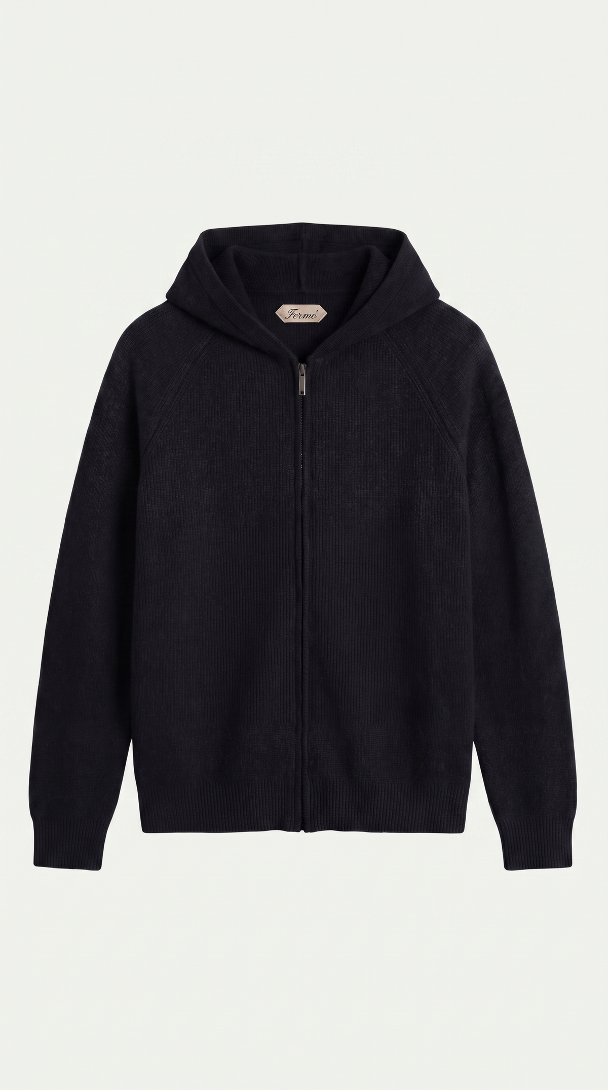 Sweat à capuche en cachemire Cortina zippé noir