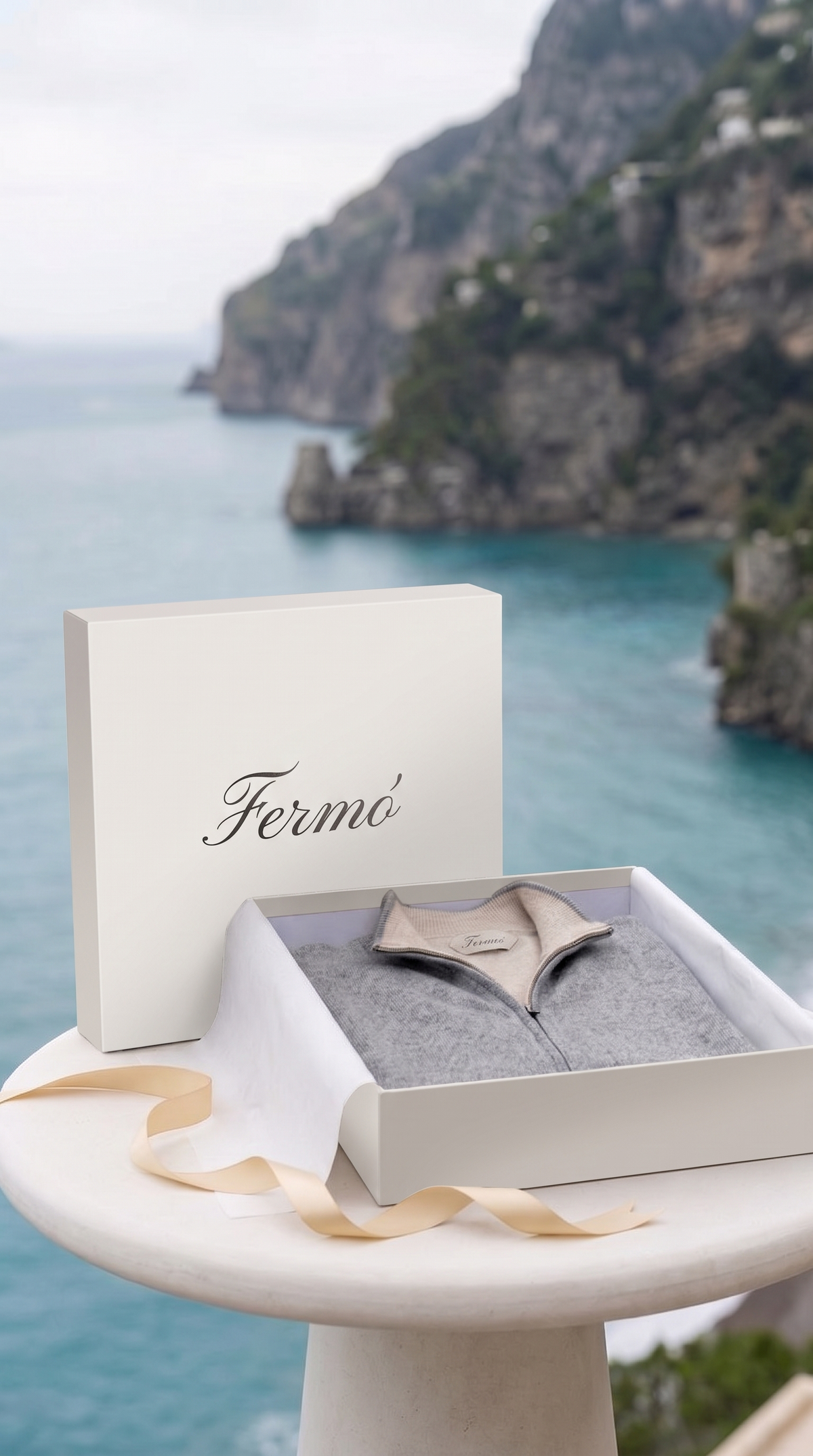Sorrento Cashmere Full-Zip Knit Grey